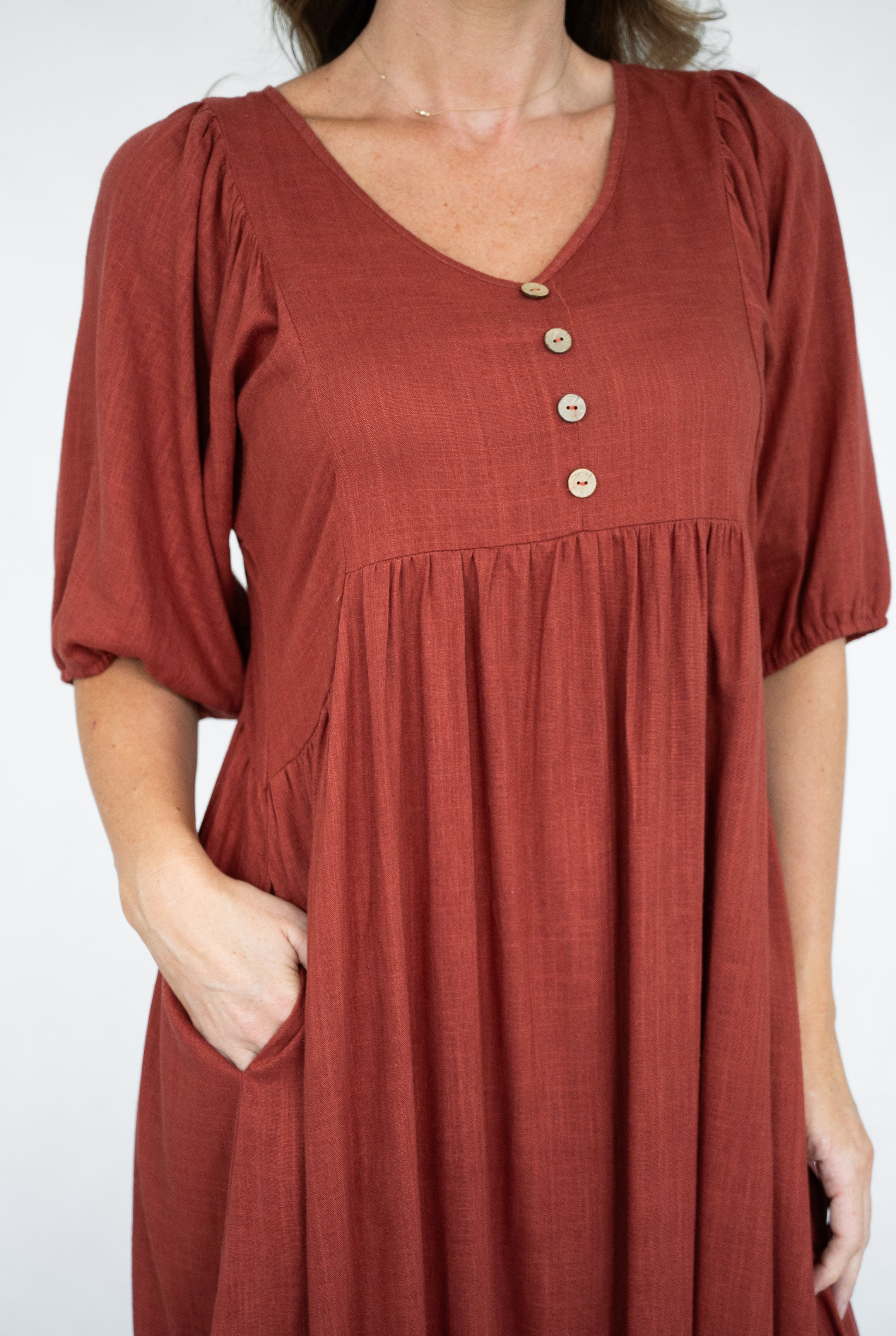 Bonny Rust Midi Dress