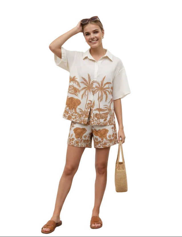 Giselle 2 Piece Shirt Short Set