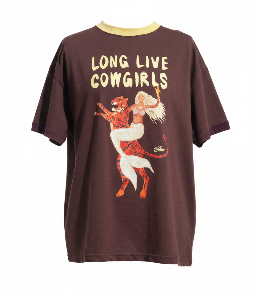 Long Live Cowgirls Tee Chocolate