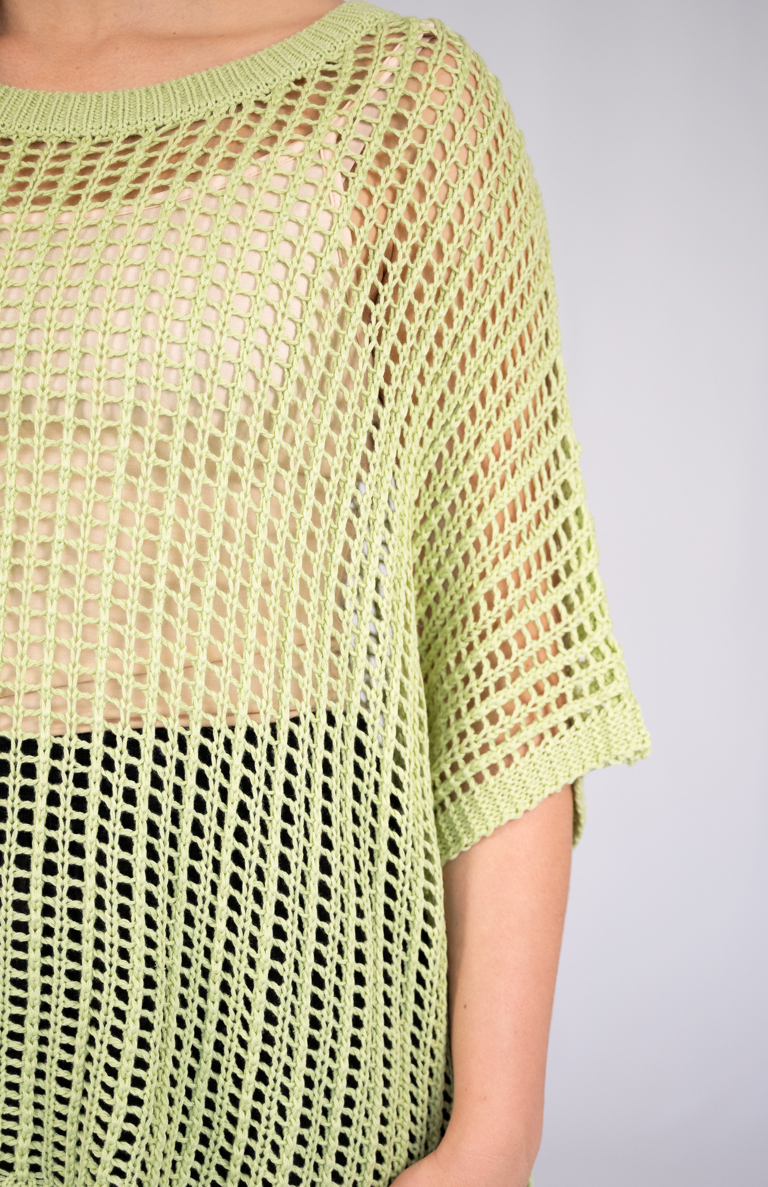Lee Open-Weave Knit Top Avocado