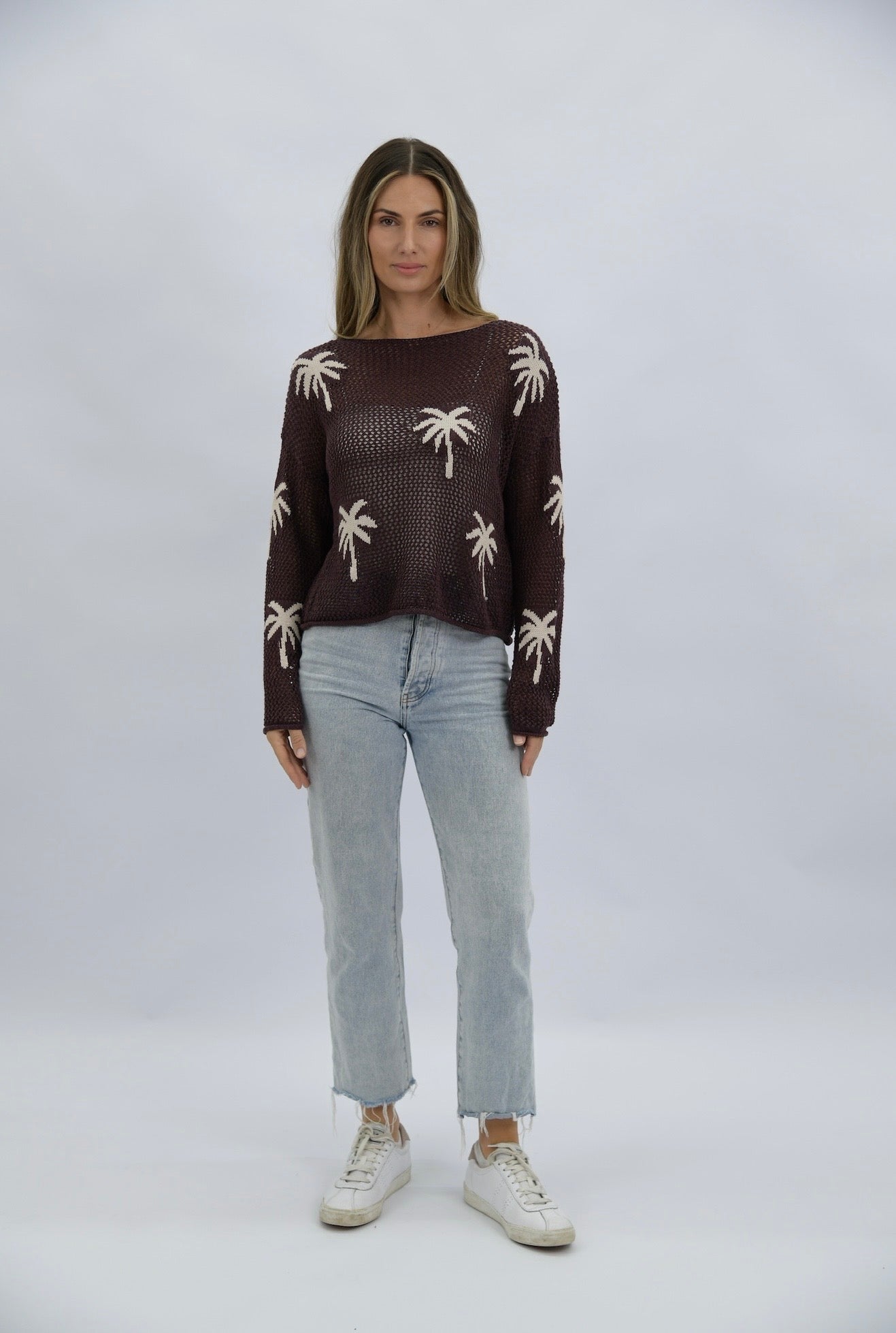 Sunset Shore Palm Knit Chocolate