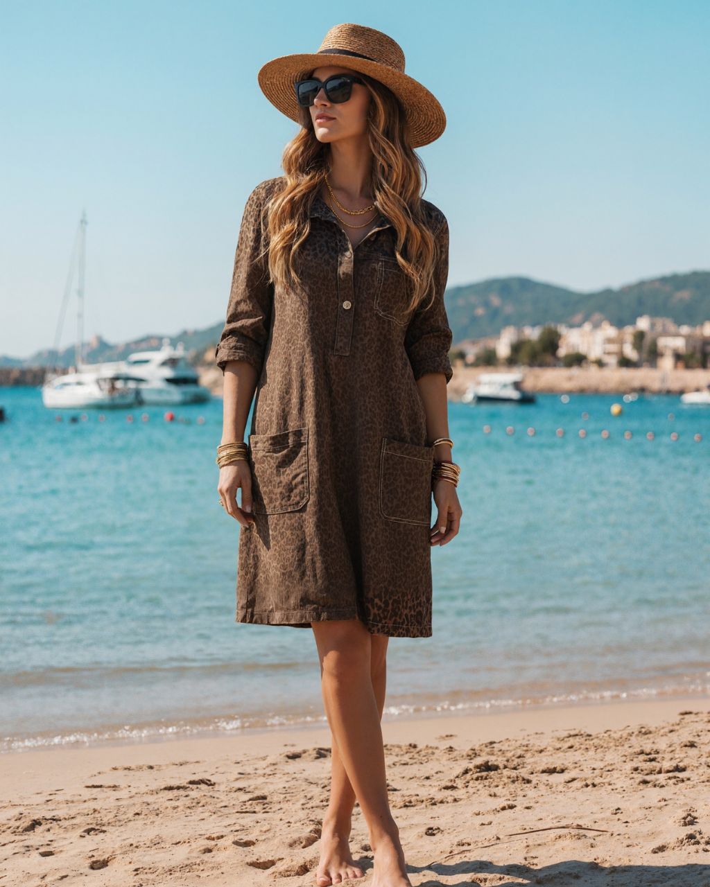 Leopard Denim Mini Dress