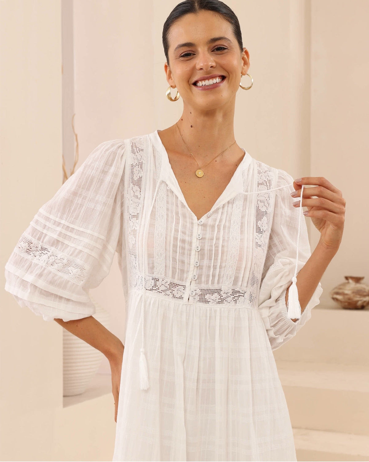 Cassandra Lace Detail Maxi Dress