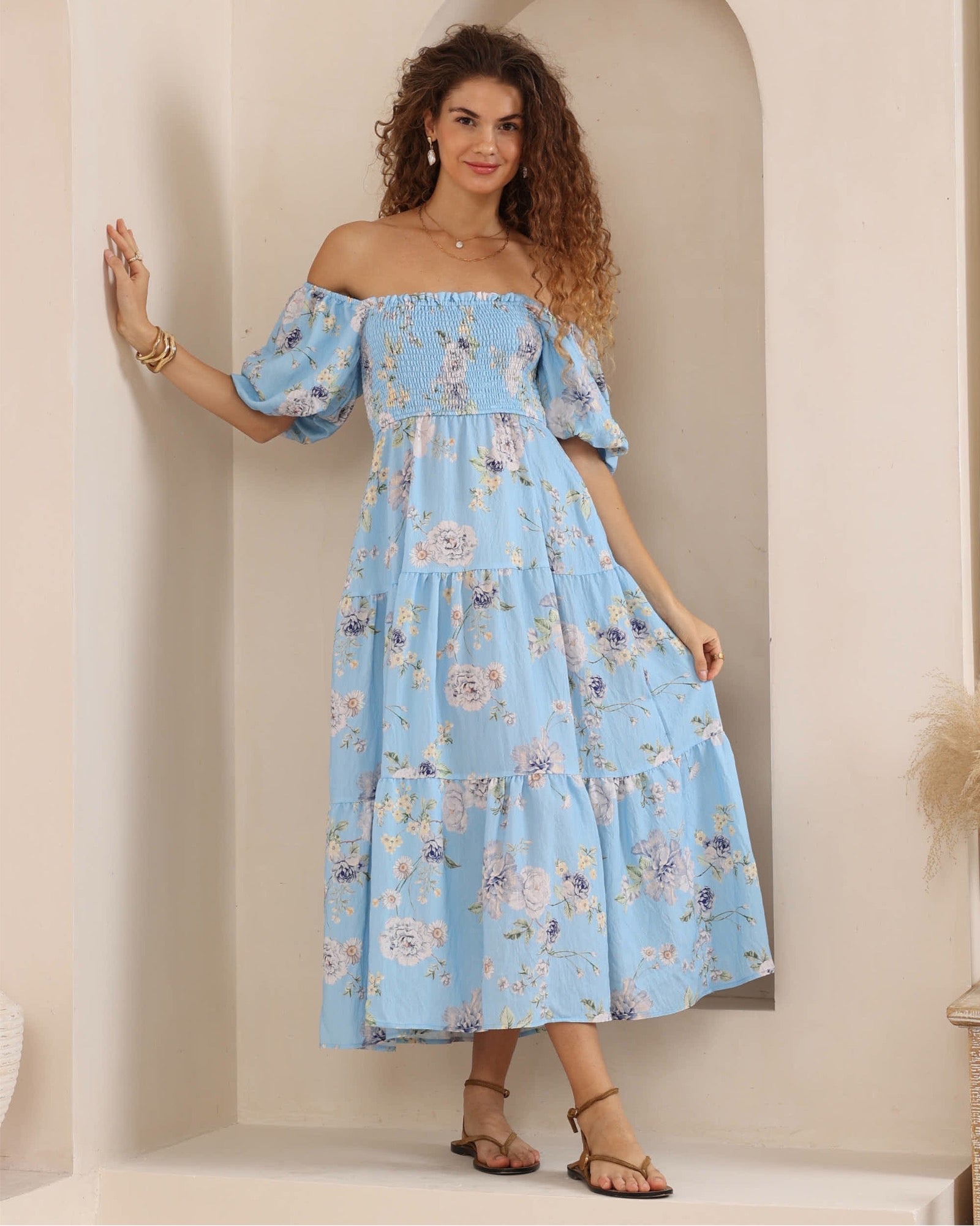 Lanna Peasant Maxi Dress