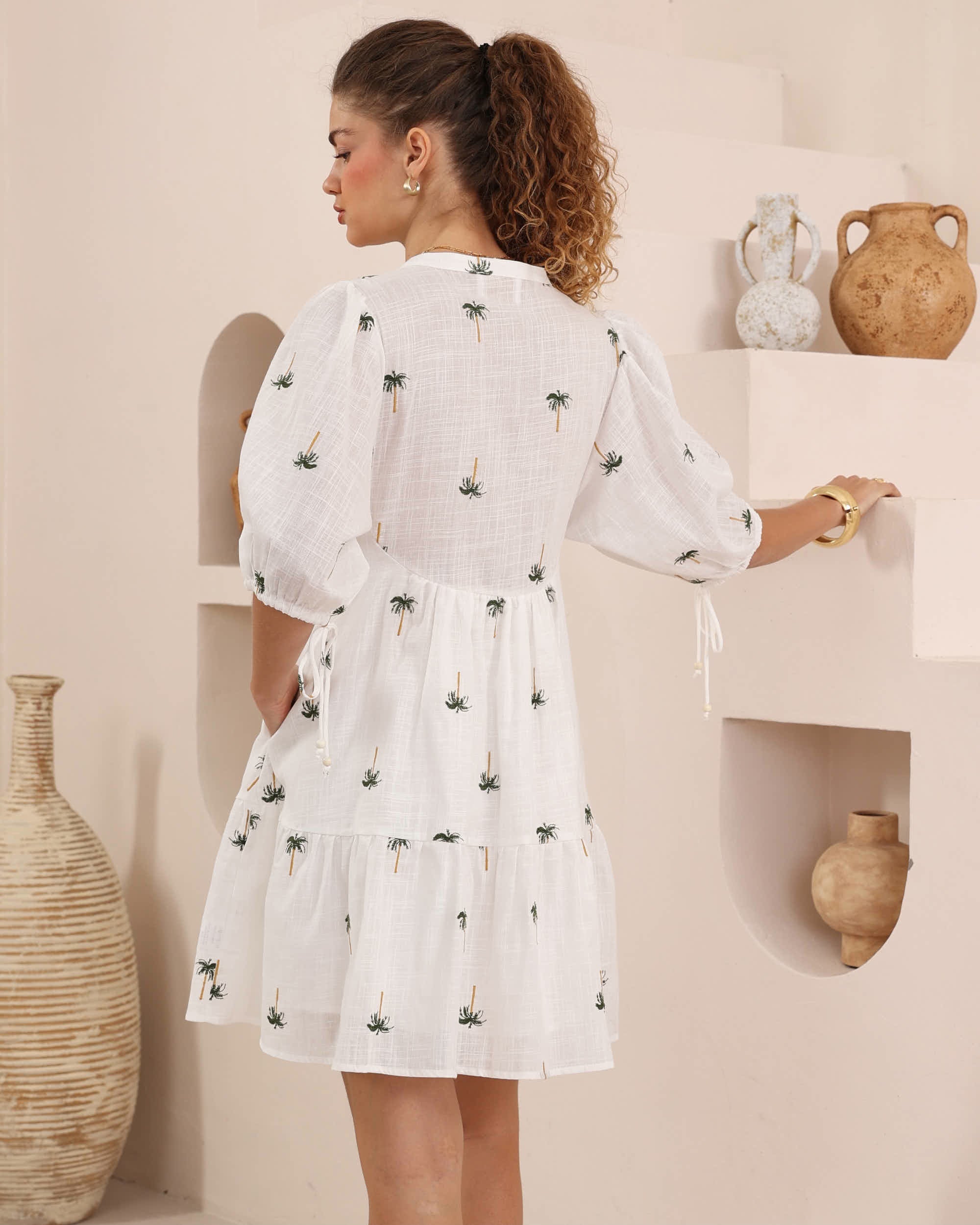 Portia Embroidered Babydoll Dress