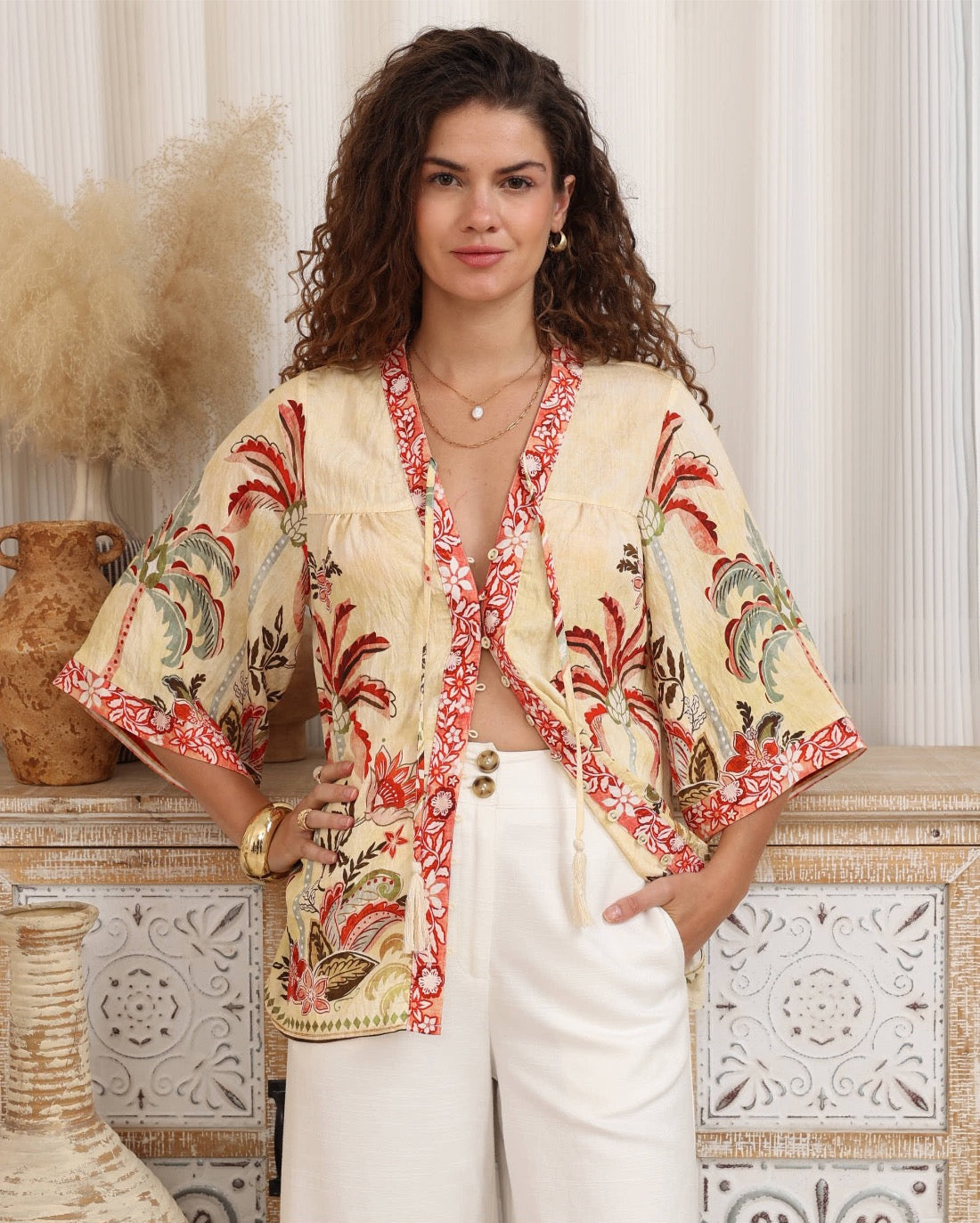 Melani Palm Print Shirt