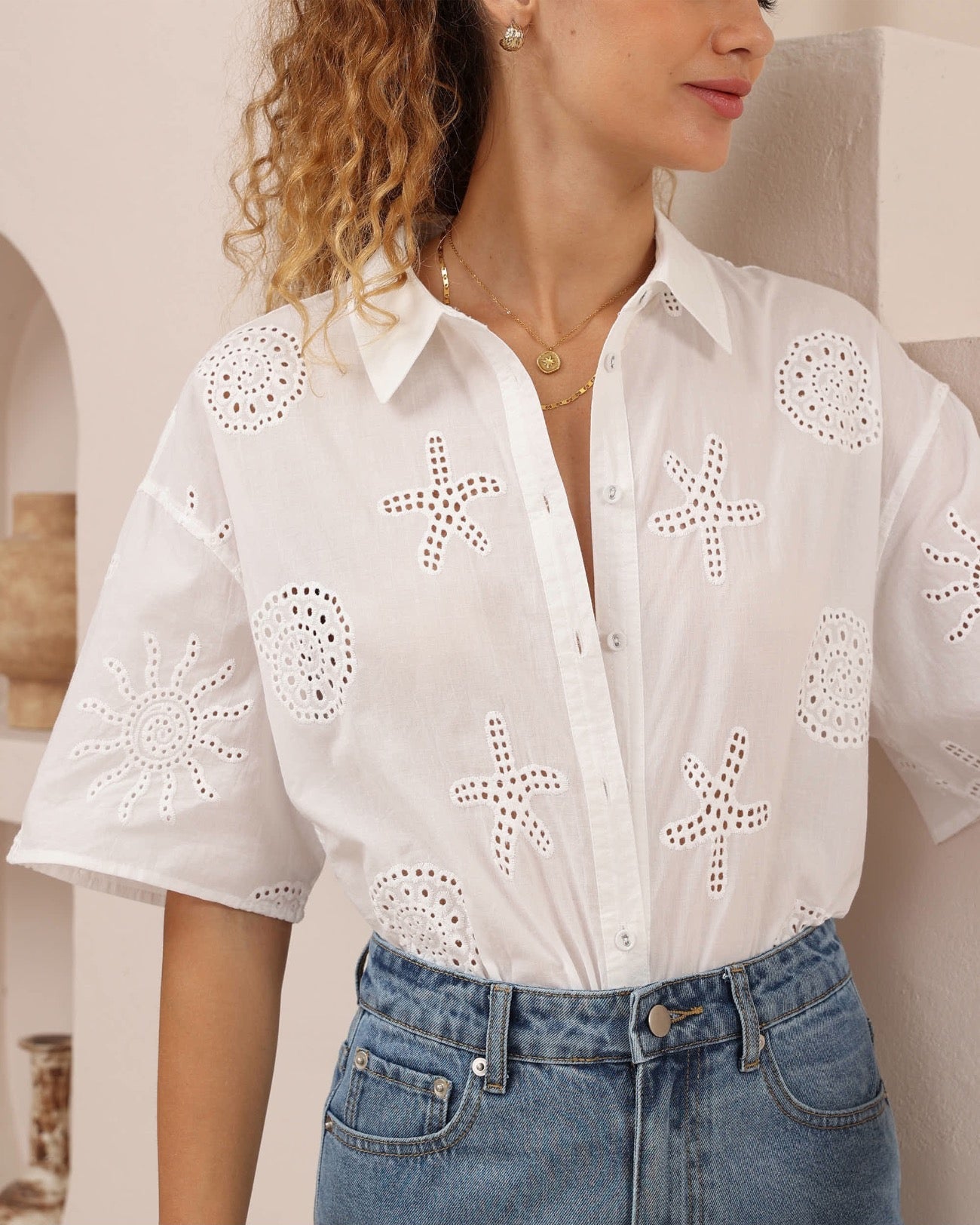 Coastal Luxe Embroidered Shirt