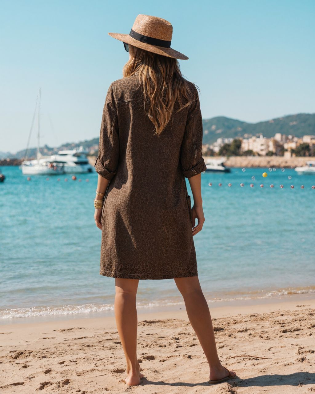Leopard Denim Mini Dress