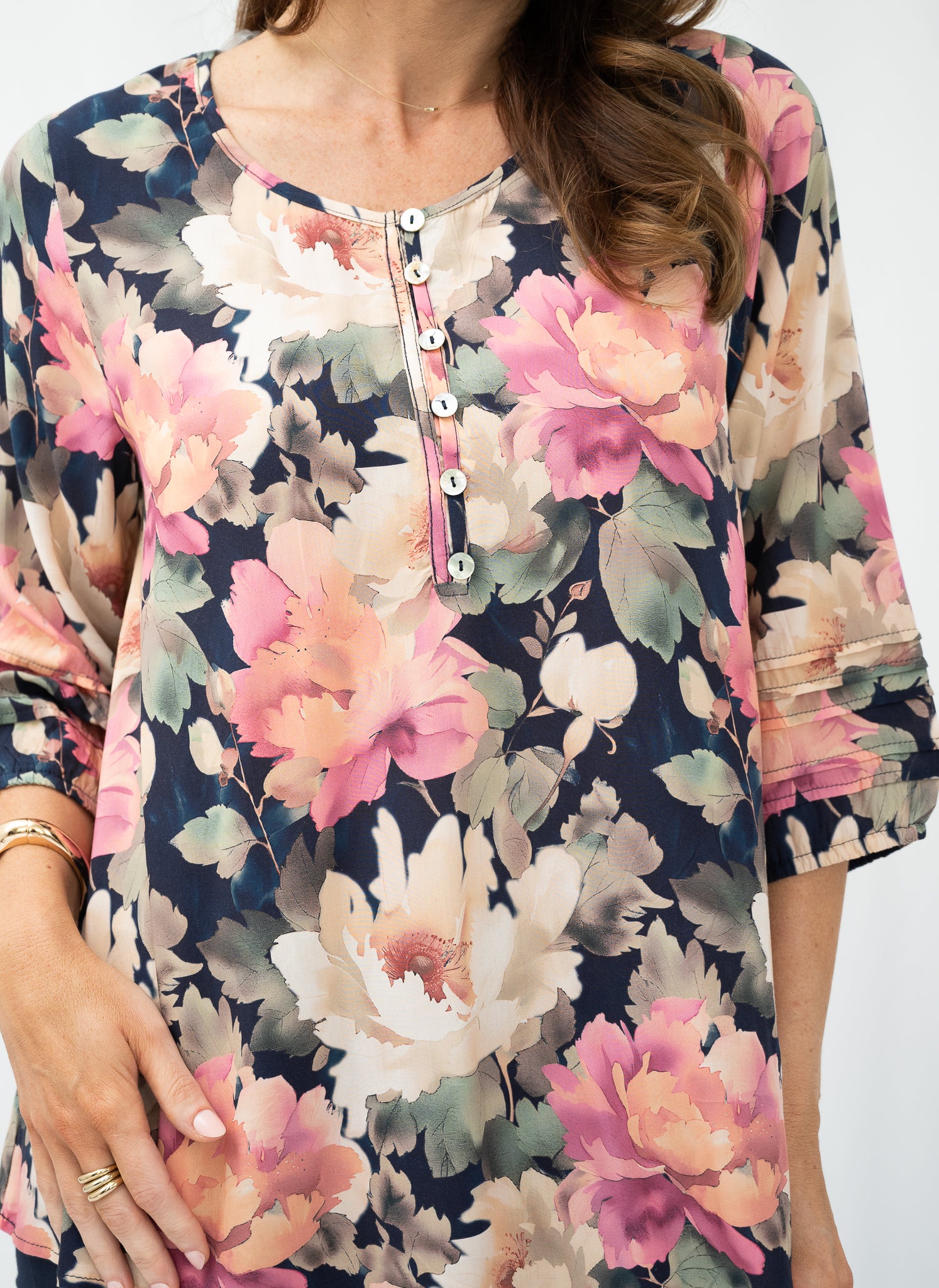 Nella Floral Pleated Top