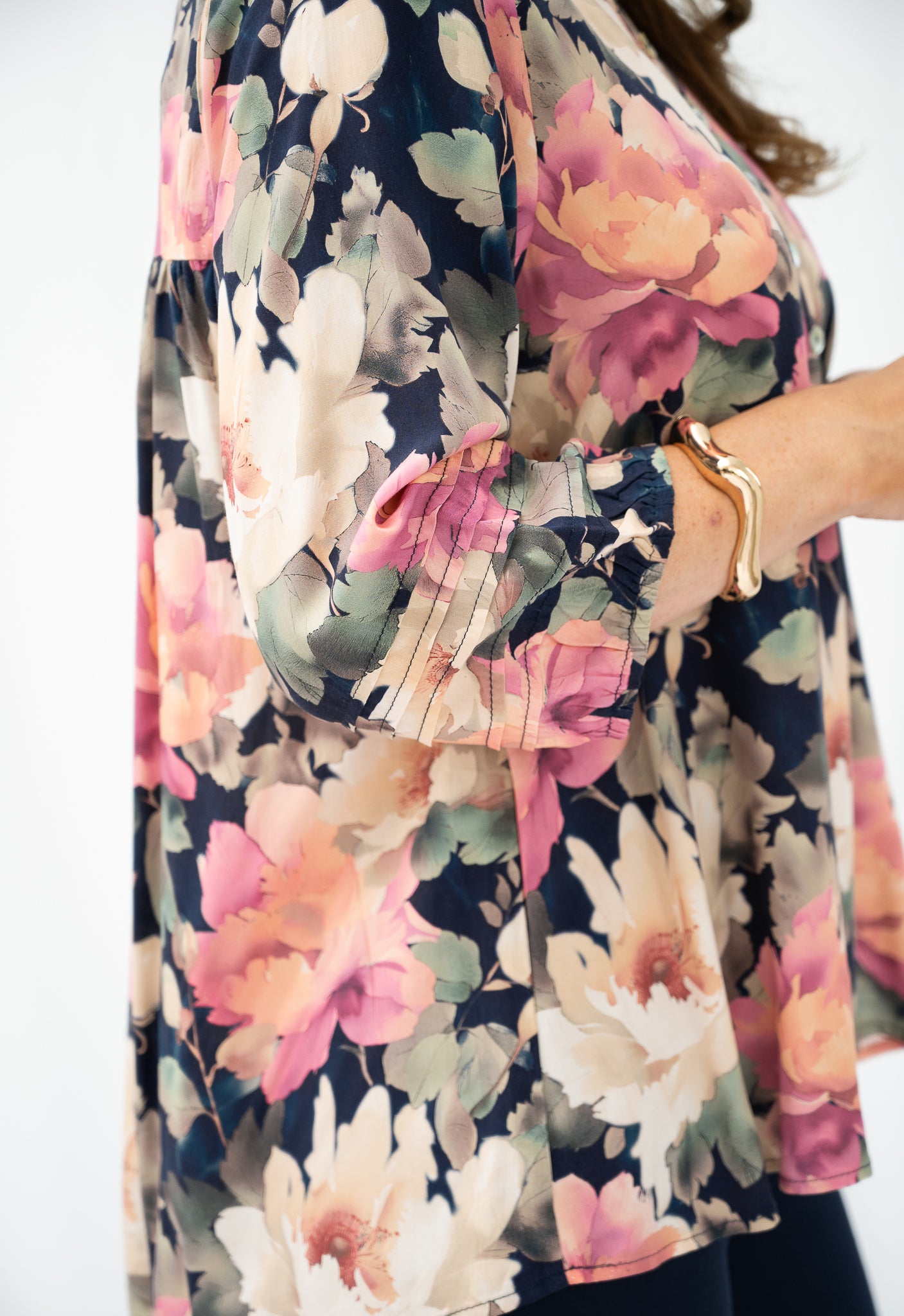Nella Floral Pleated Top