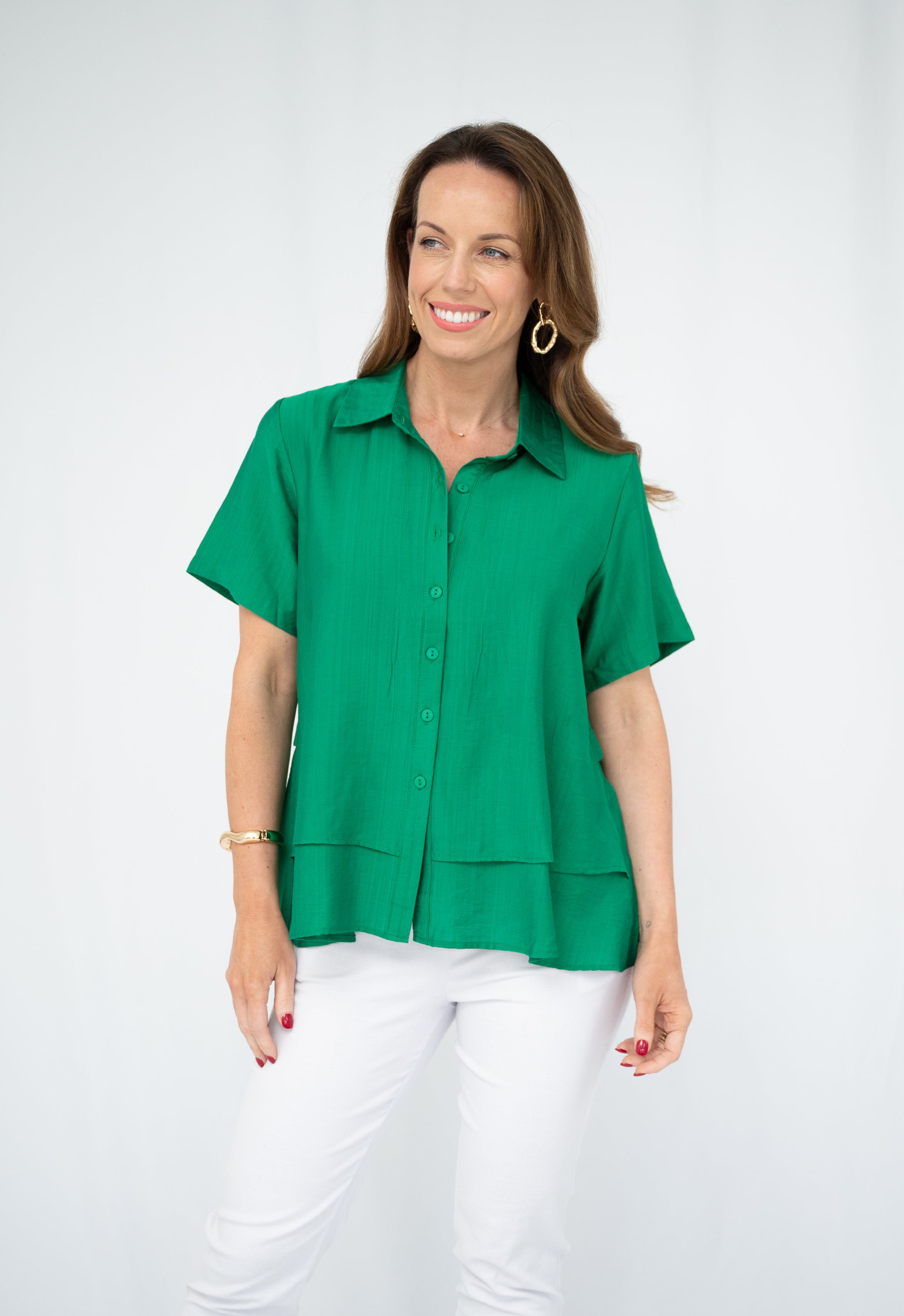 Sally Front Layer Shirt Green