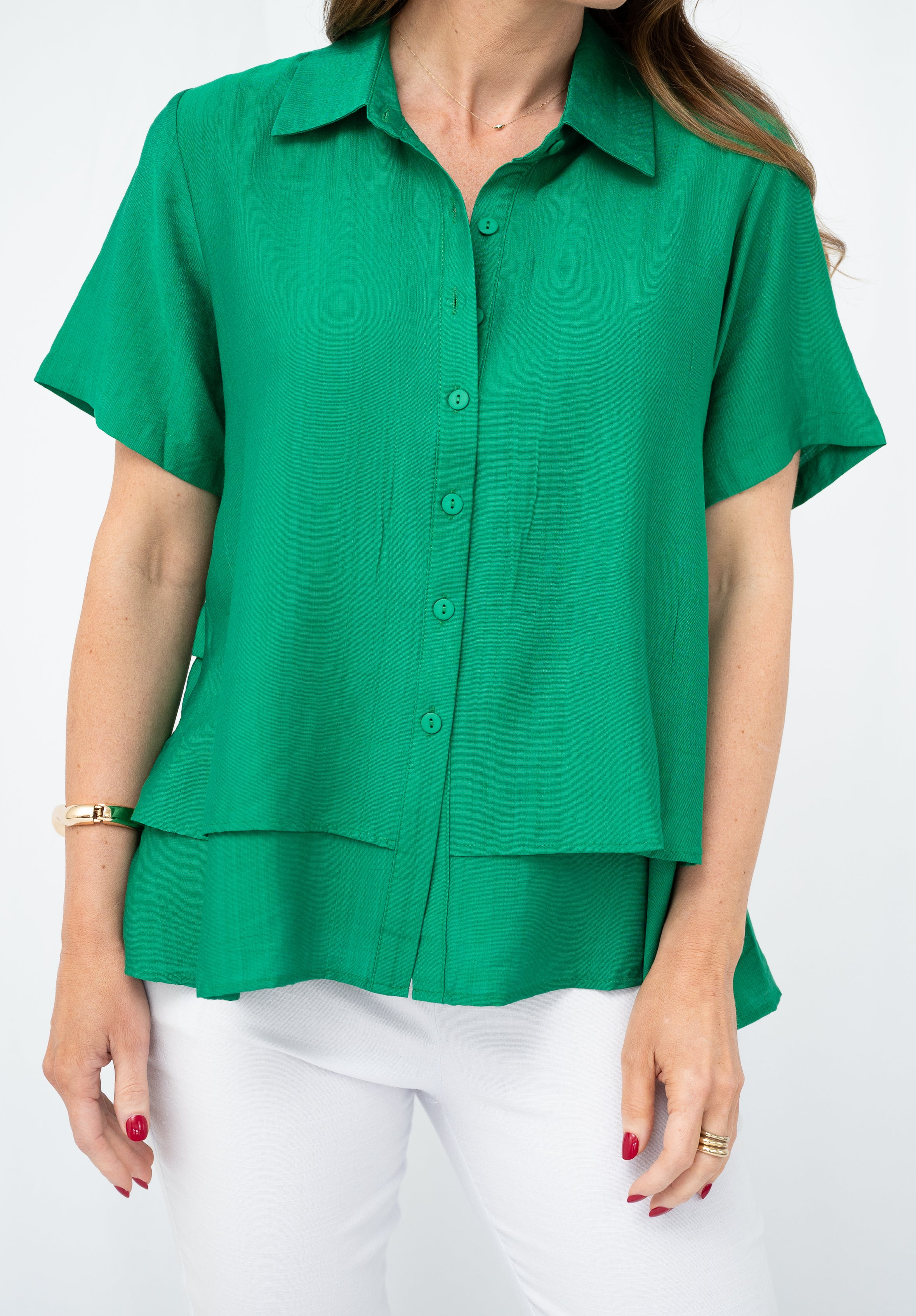 Sally Front Layer Shirt Green