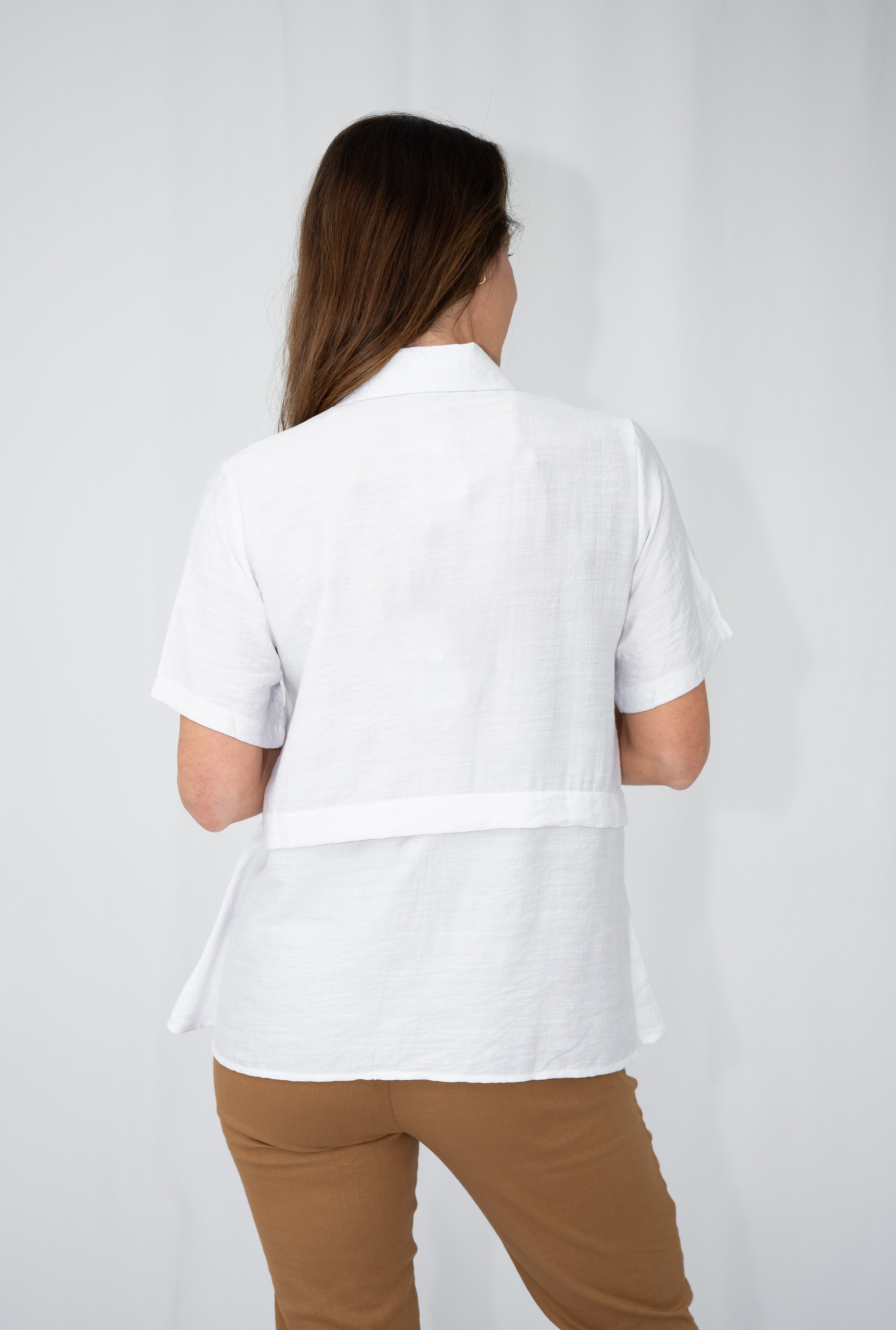 Sally Front Layer Shirt White