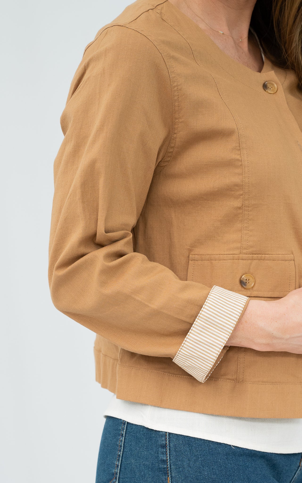 Alexi Linen Blend Jacket Tan