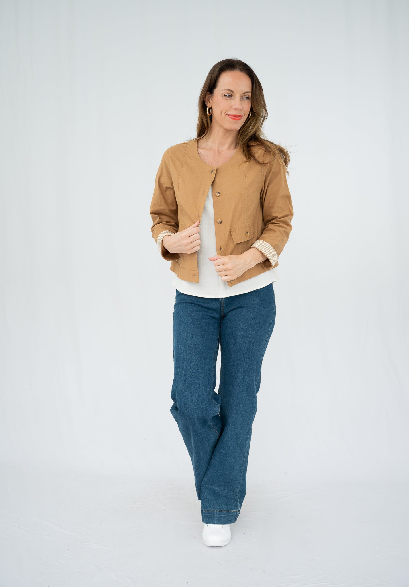 Alexi Linen Blend Jacket Tan