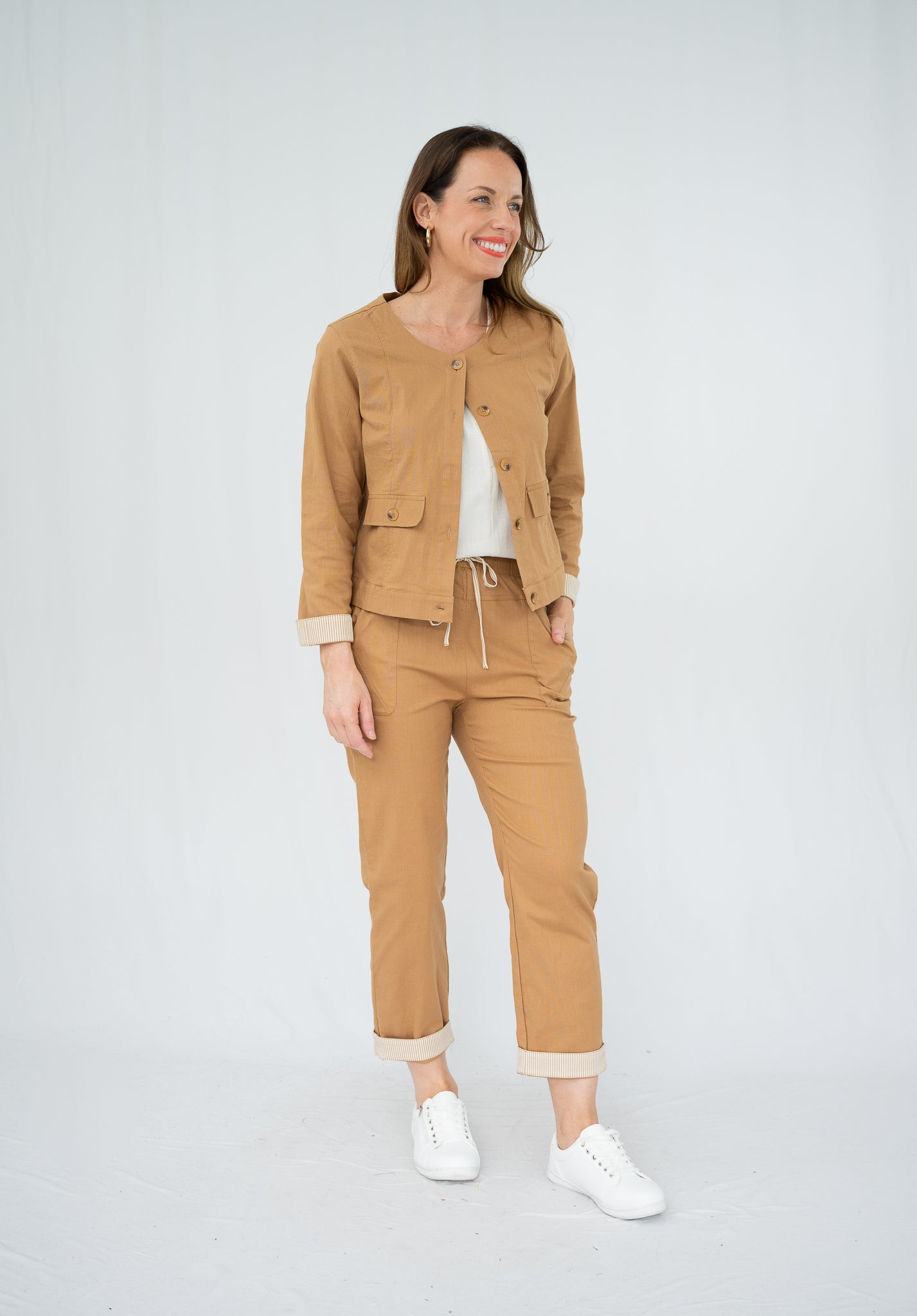 Alexi Linen Blend Jacket Tan