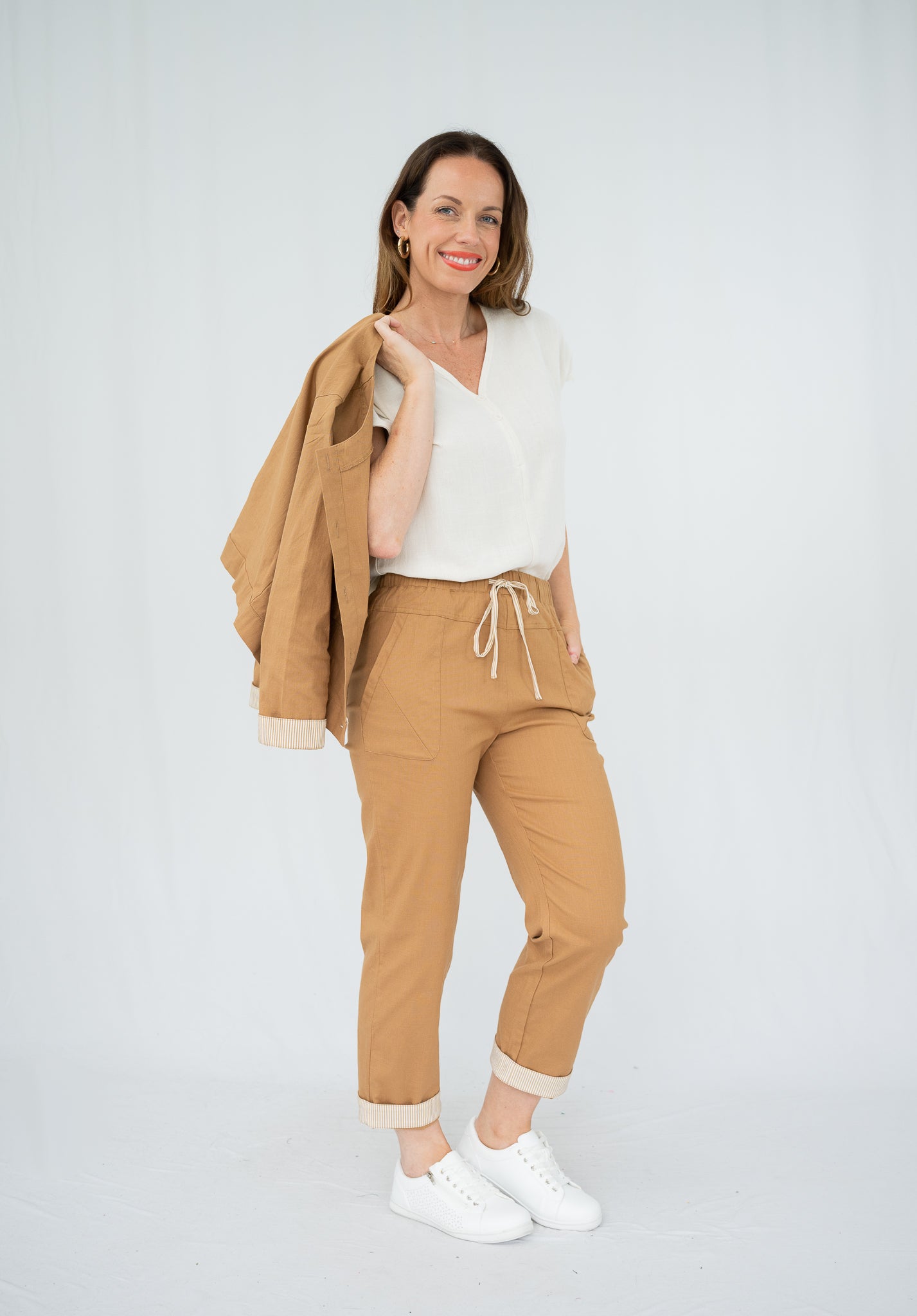 Alexi Linen Blend Pant Tan