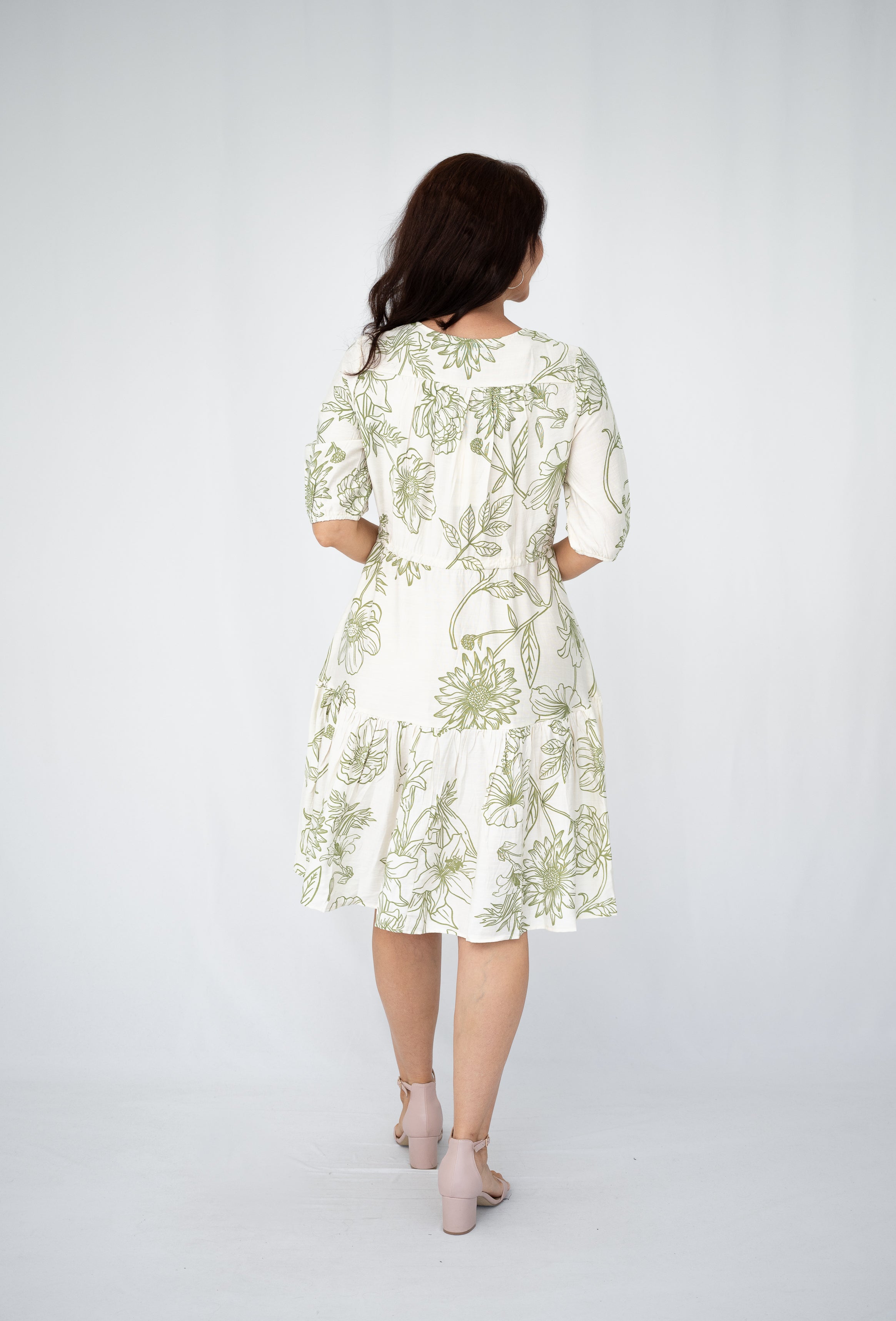 Stevie Midi Tiered Dress Sage