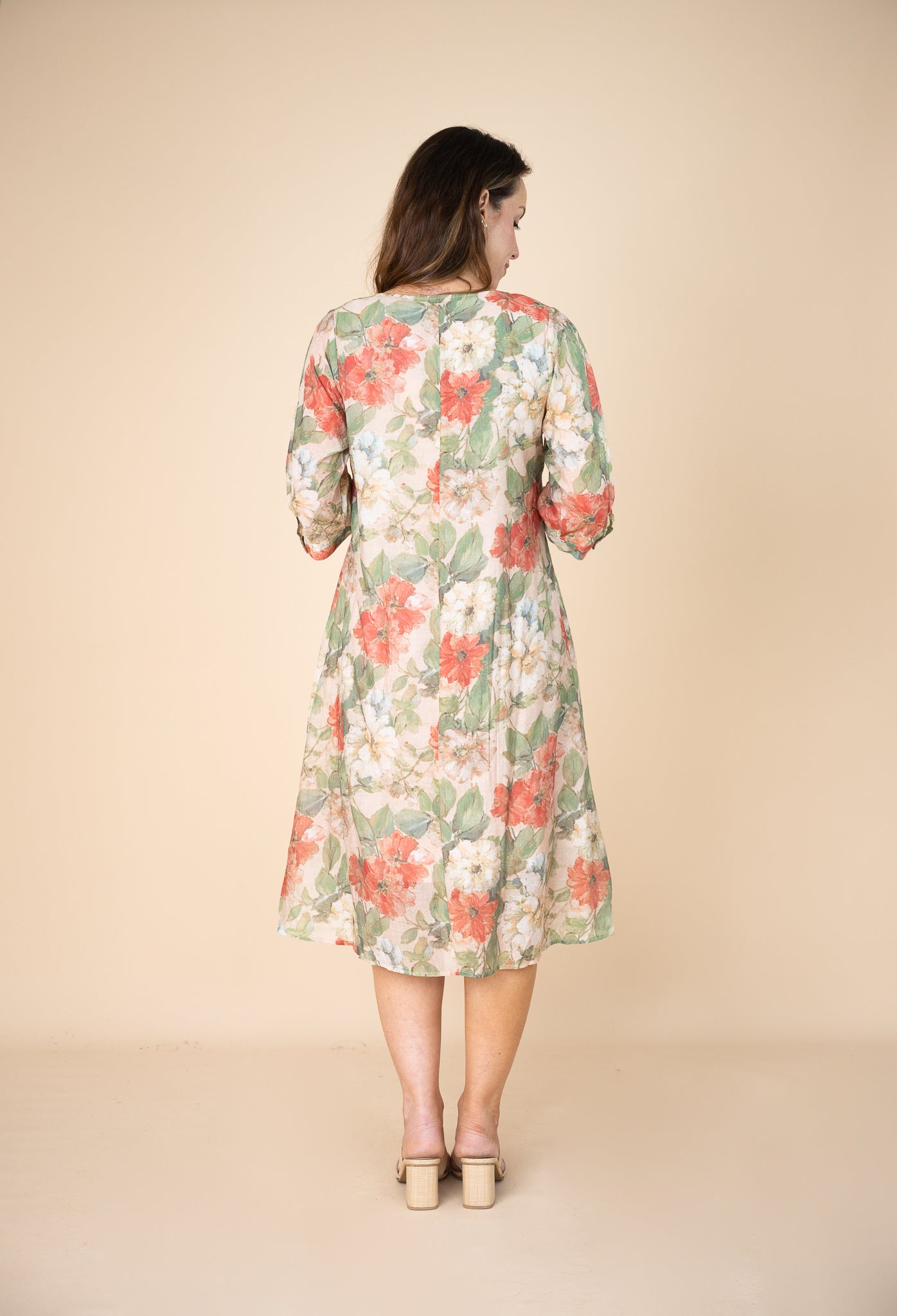Blanca Floral Pleated Midi Dress