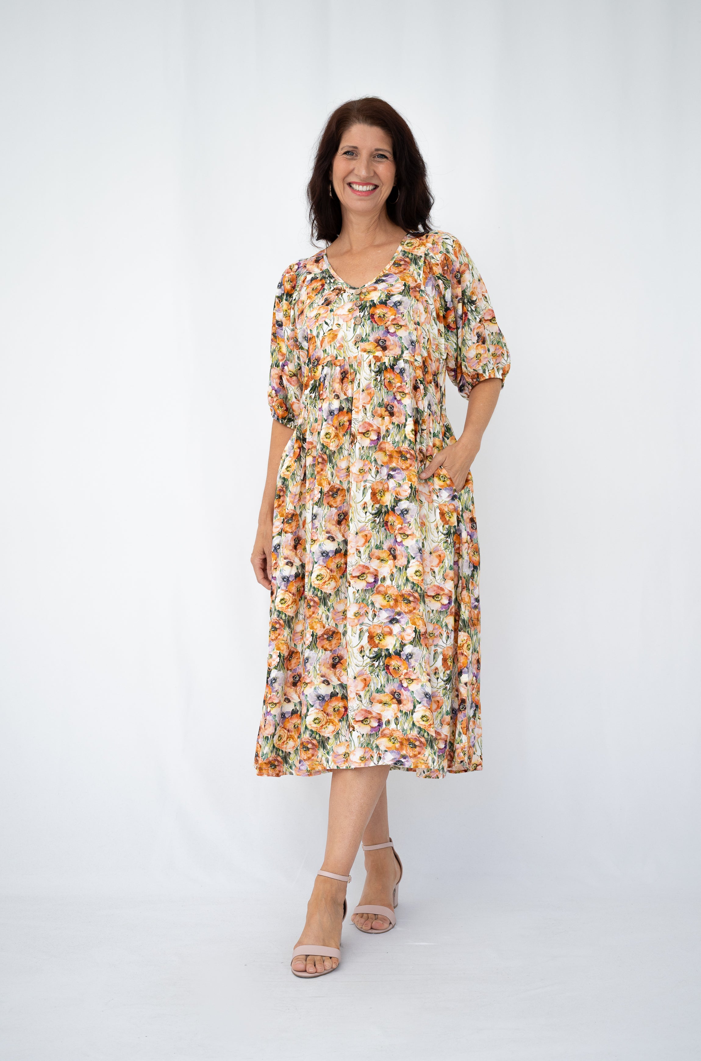 Margie Midi Dress Yellow