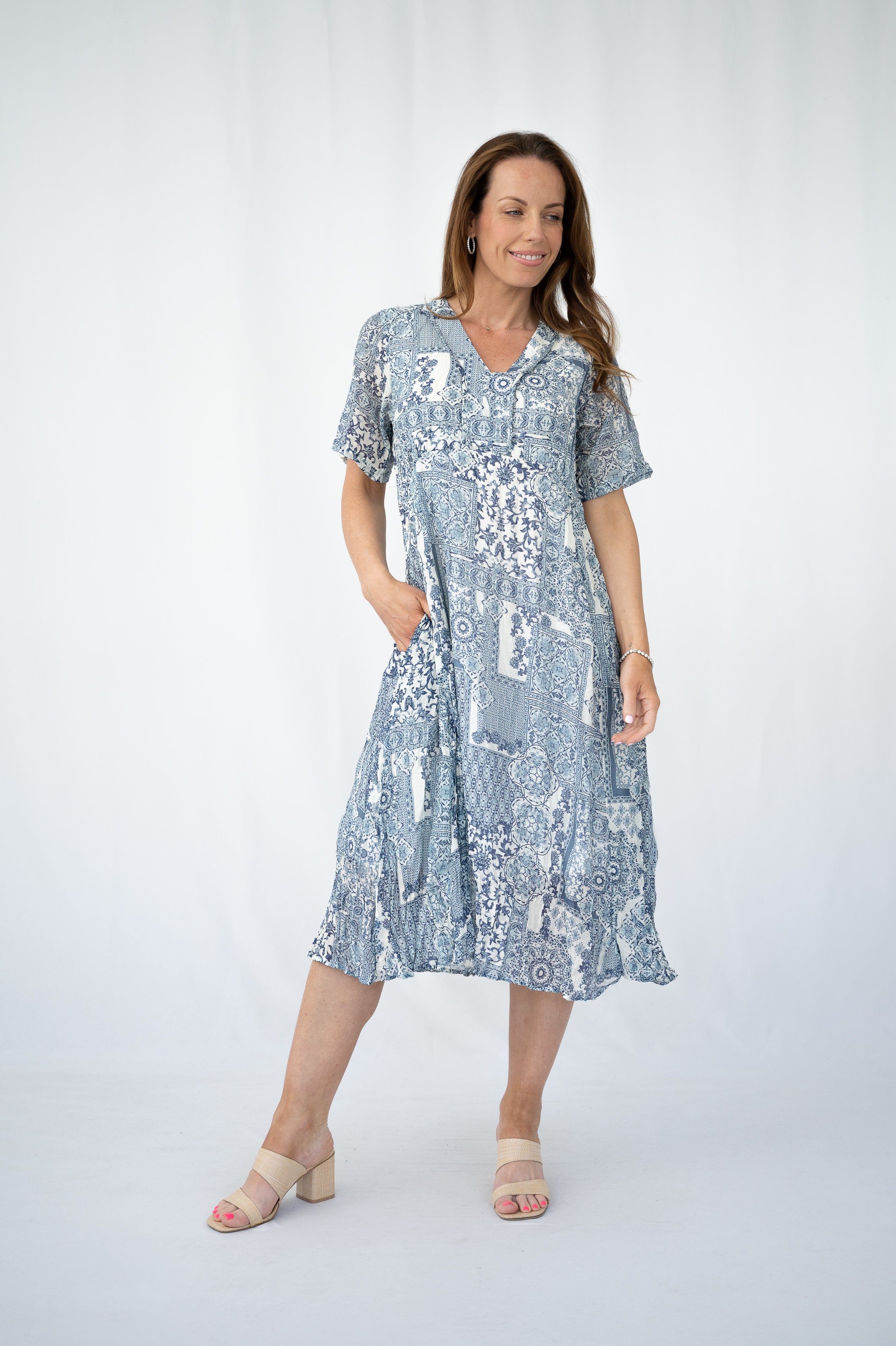 Jillian Midi Dress Navy