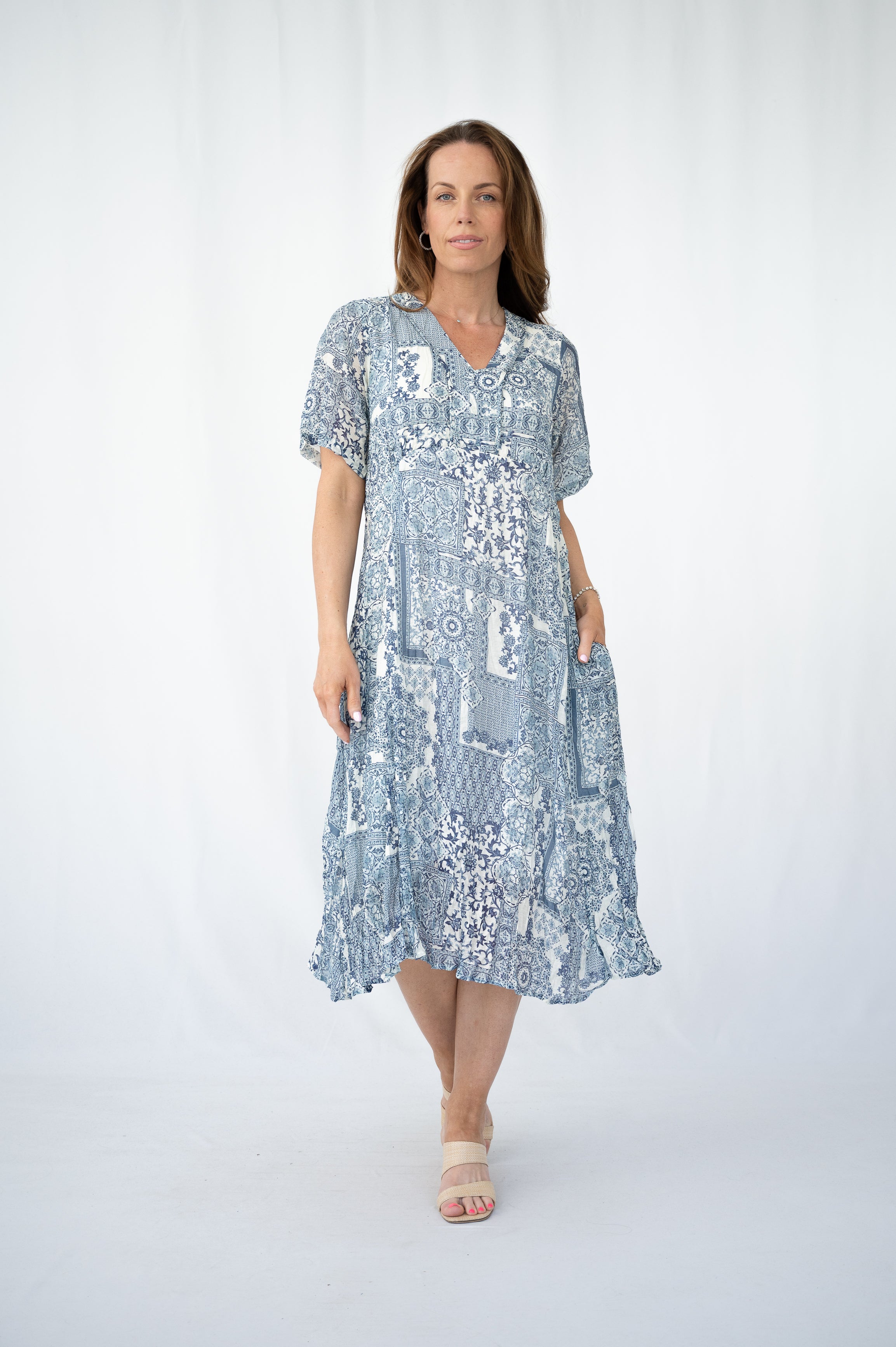 Jillian Midi Dress Navy