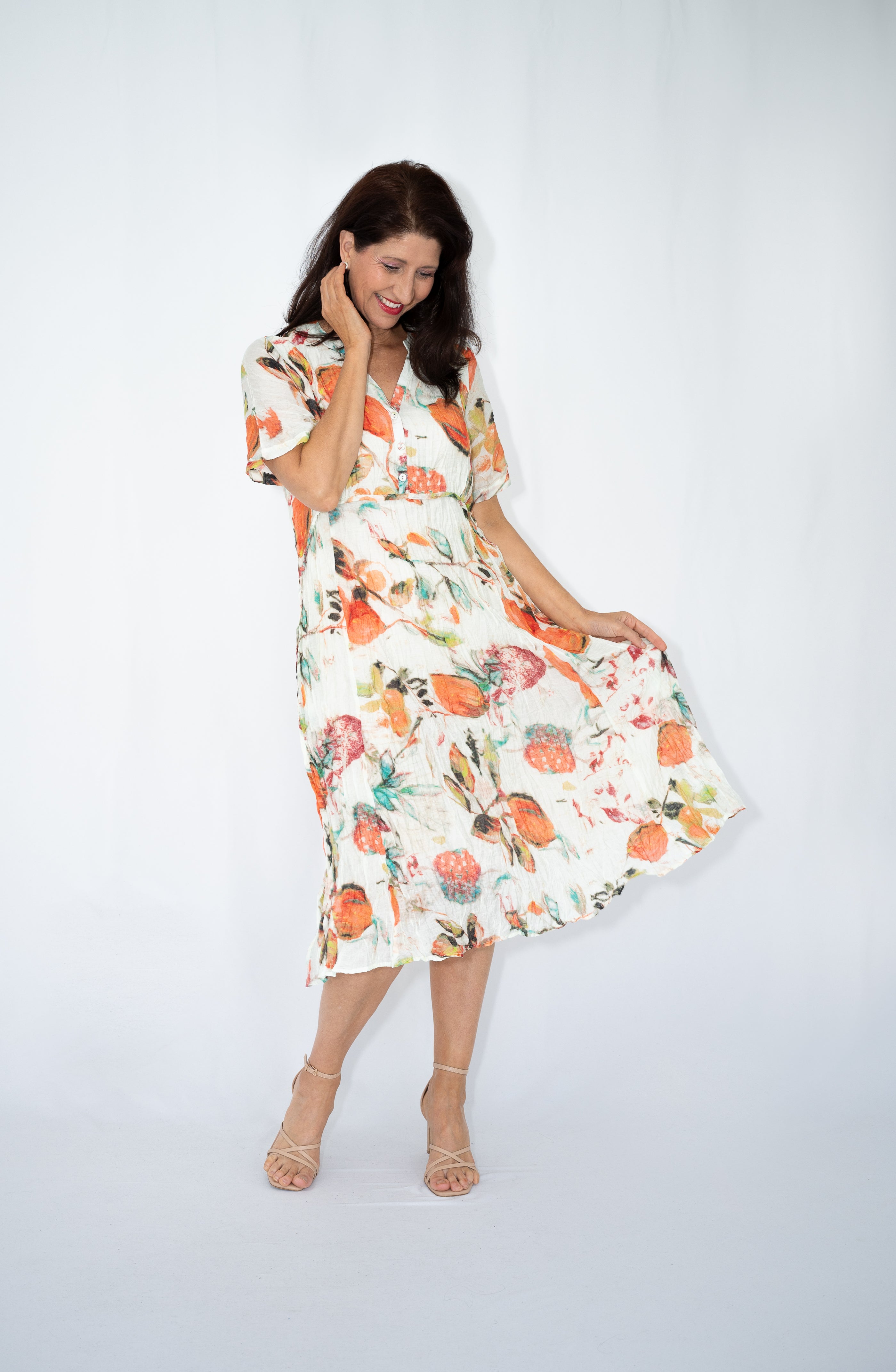 Citrus Glow Midi Dress