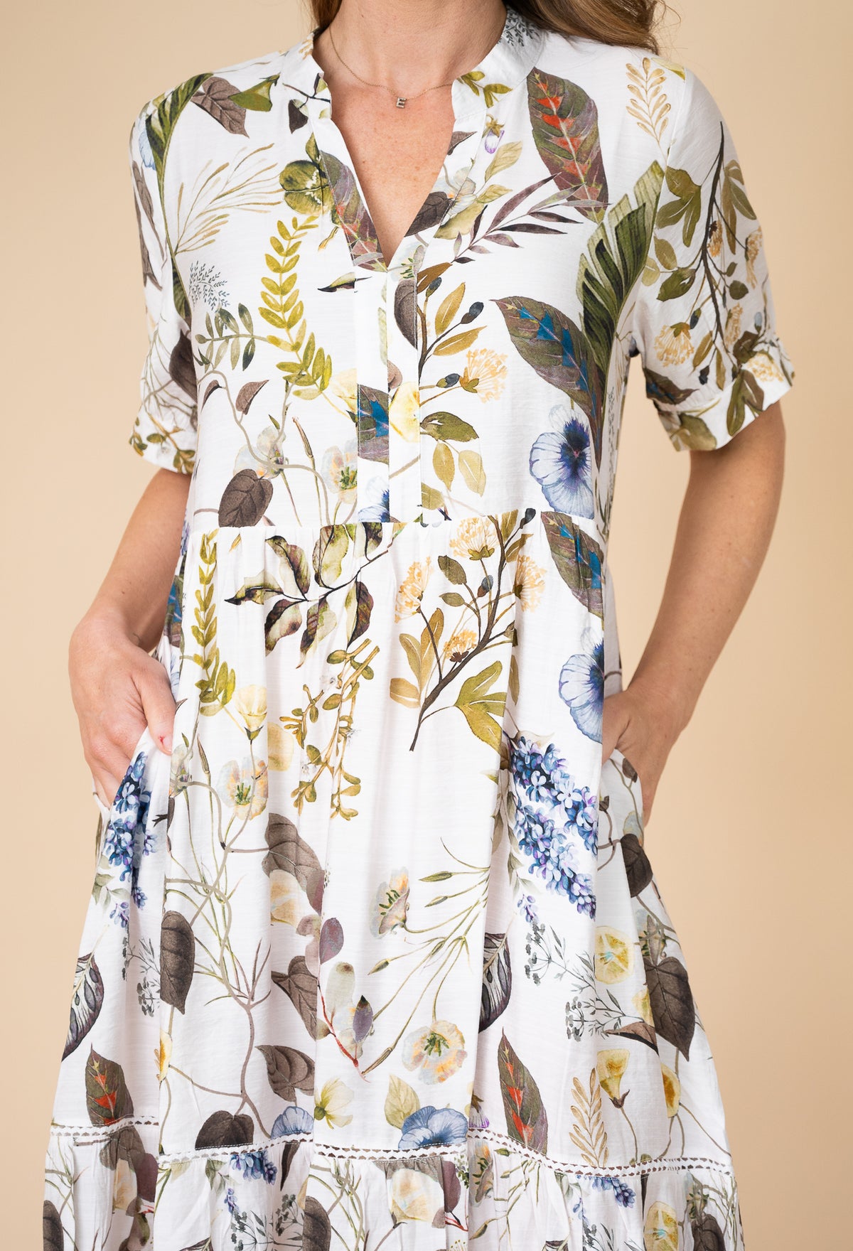 Rita Fauna Tiered Midi Dress