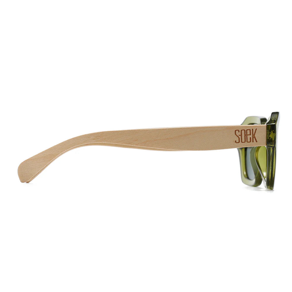 SOEK STRAY Moss l Sunglasses l Khaki Lens l White Maple Arms