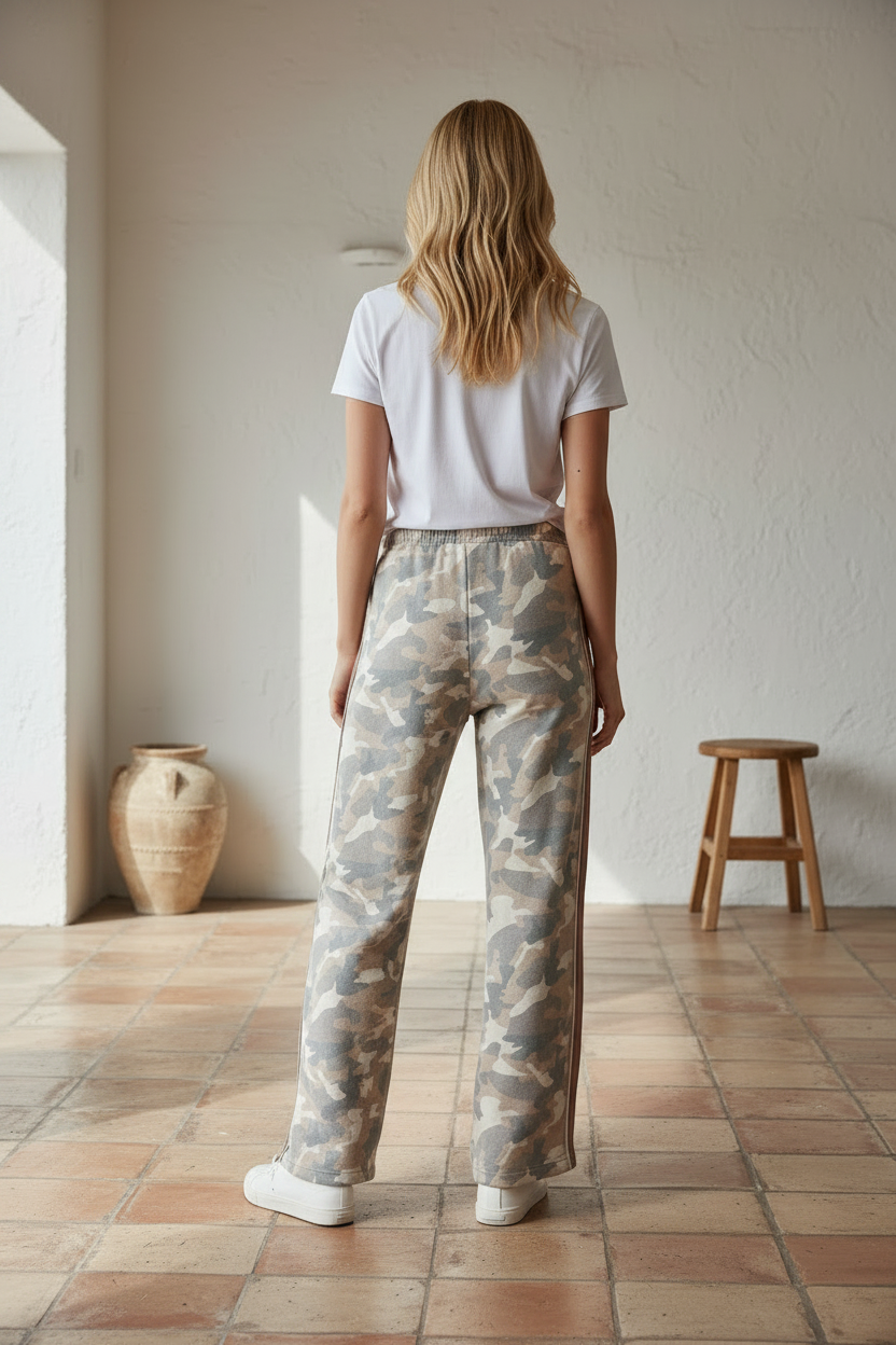 Neutral Camo Racer Stripe By Frankie Pants