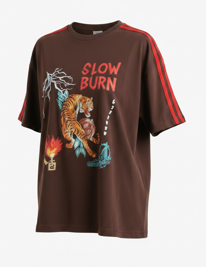 Slow Burn Tiger Tee Chocolate