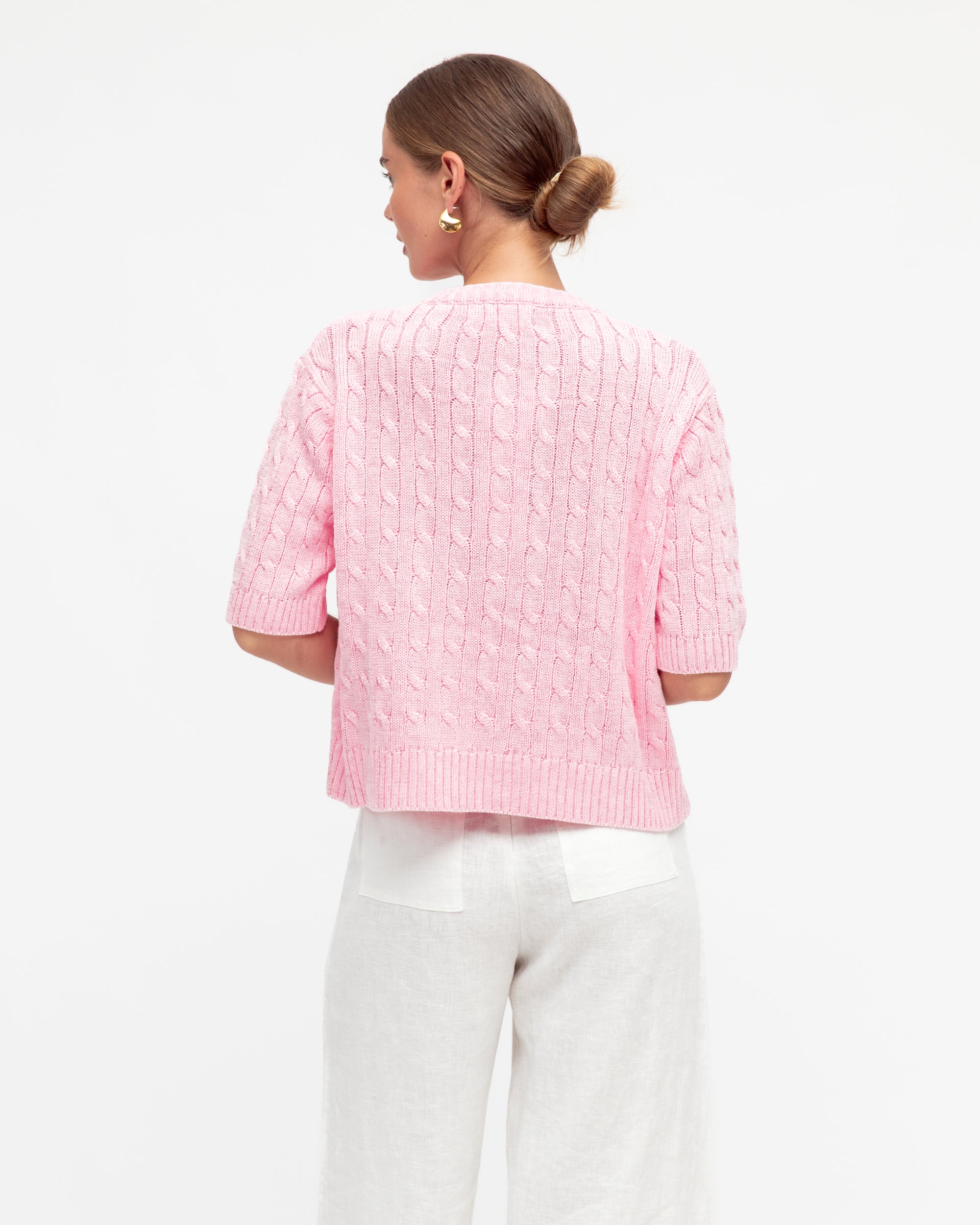Dianna Cropped Cardigan Pink
