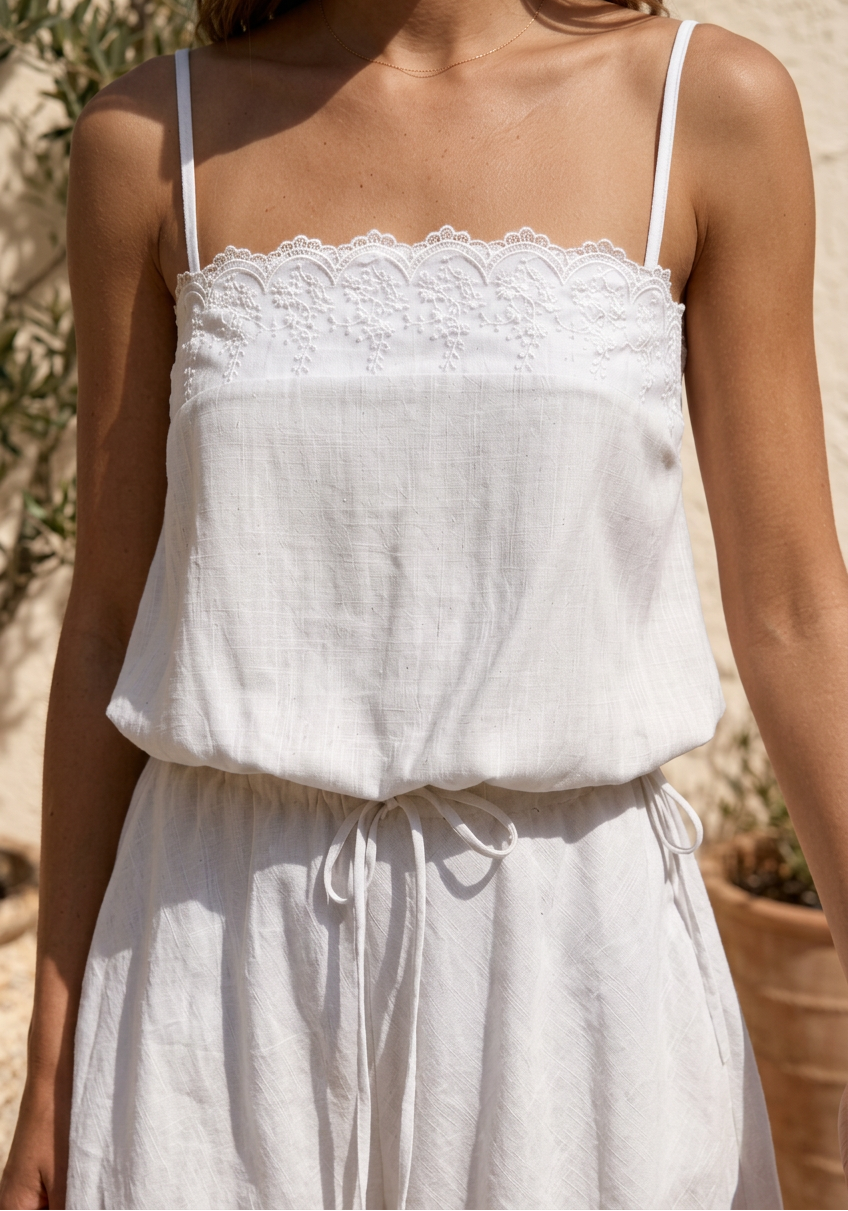 Paros Cami & Maxi Skirt Set White