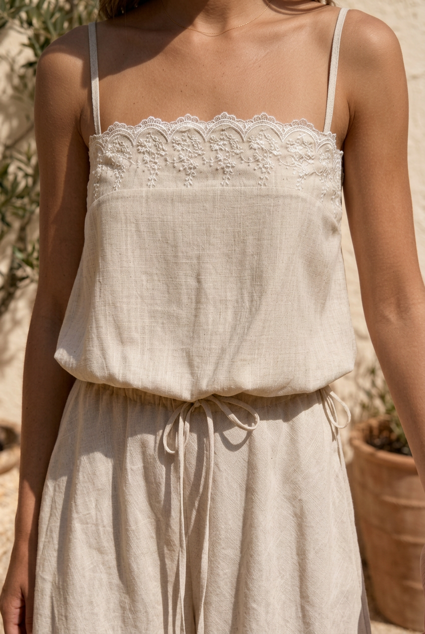 Paros Cami & Maxi Skirt Set Oatmeal