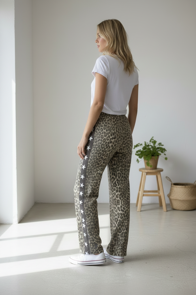 Leopard Pant with Chocolate Racer Stars
