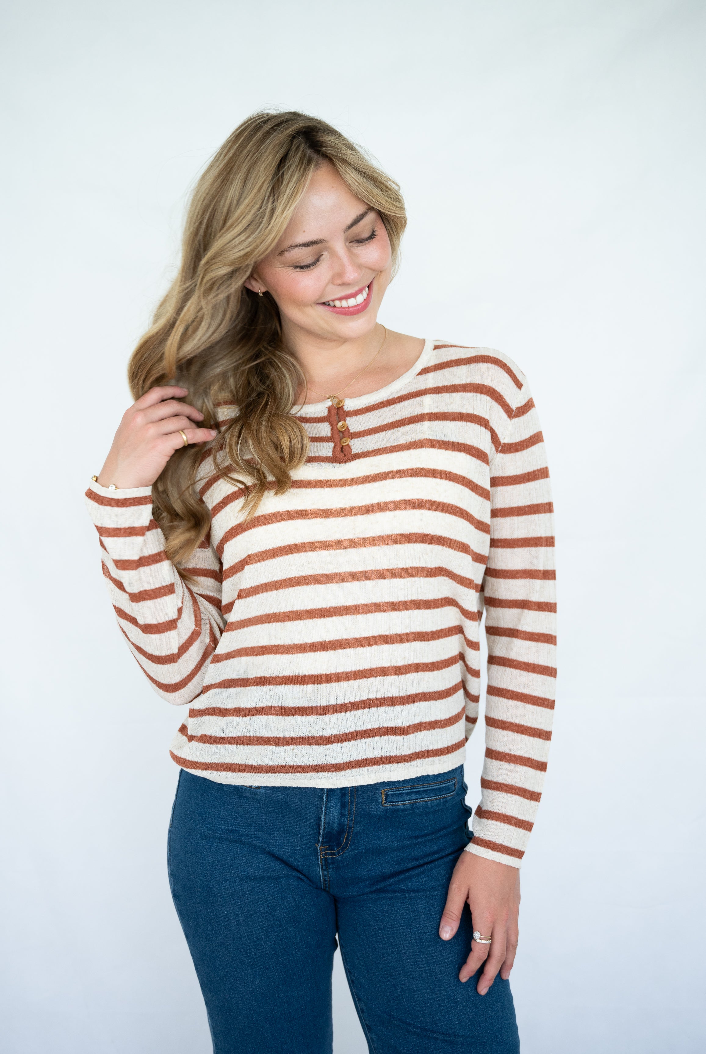 Pip Stripe Knit Tan