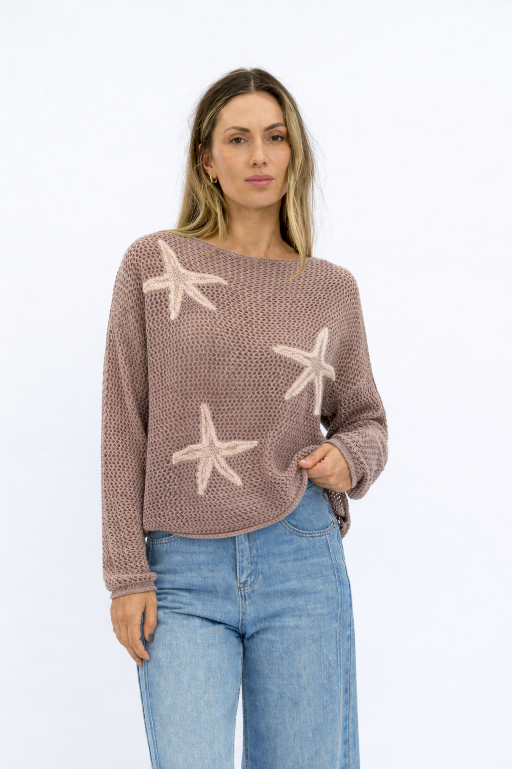 Sunset Shore Starfish Linen Blend Knit