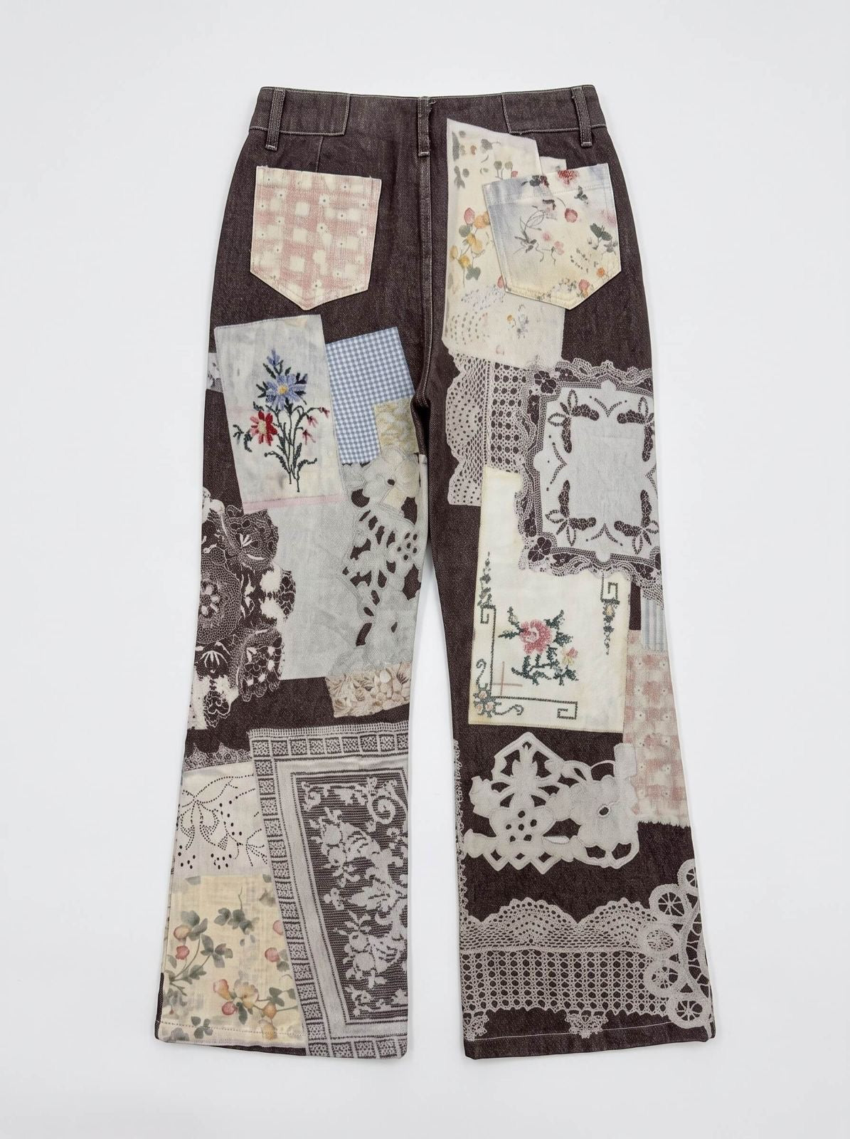 Chocolate Garden of Eden Floral Denim Jean