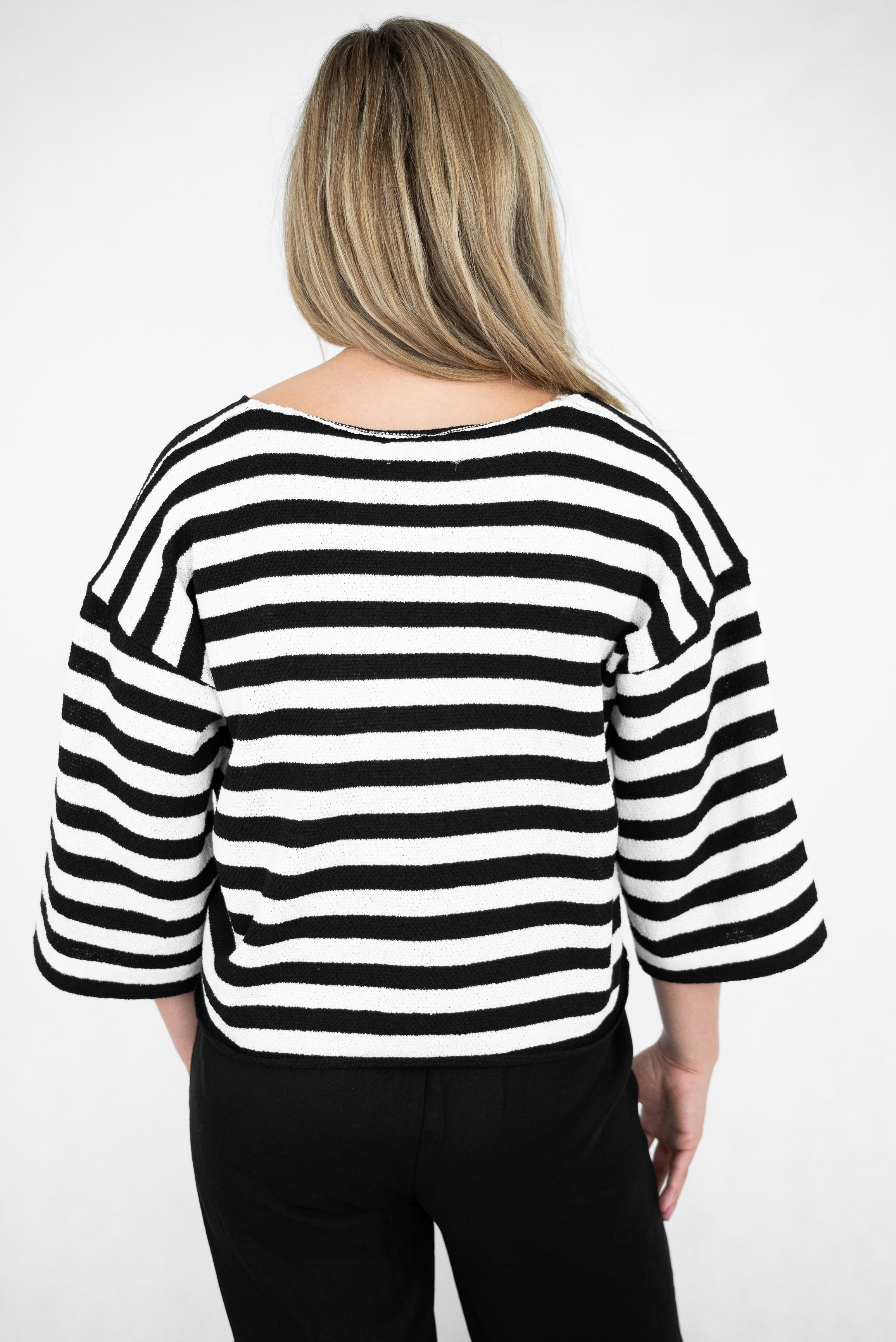 Boucle Knit Top Black
