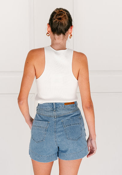 Denim Detailed Shorts