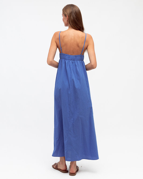 Alice Embroidered Maxi Dress Blue