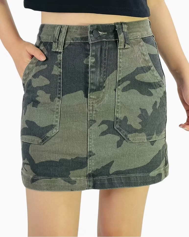 Kiki Patch Pocket Camo Mini Skirt