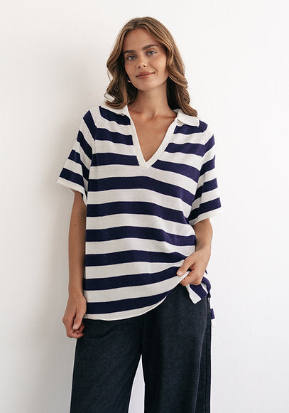 Nautical Relaxed Knit Top