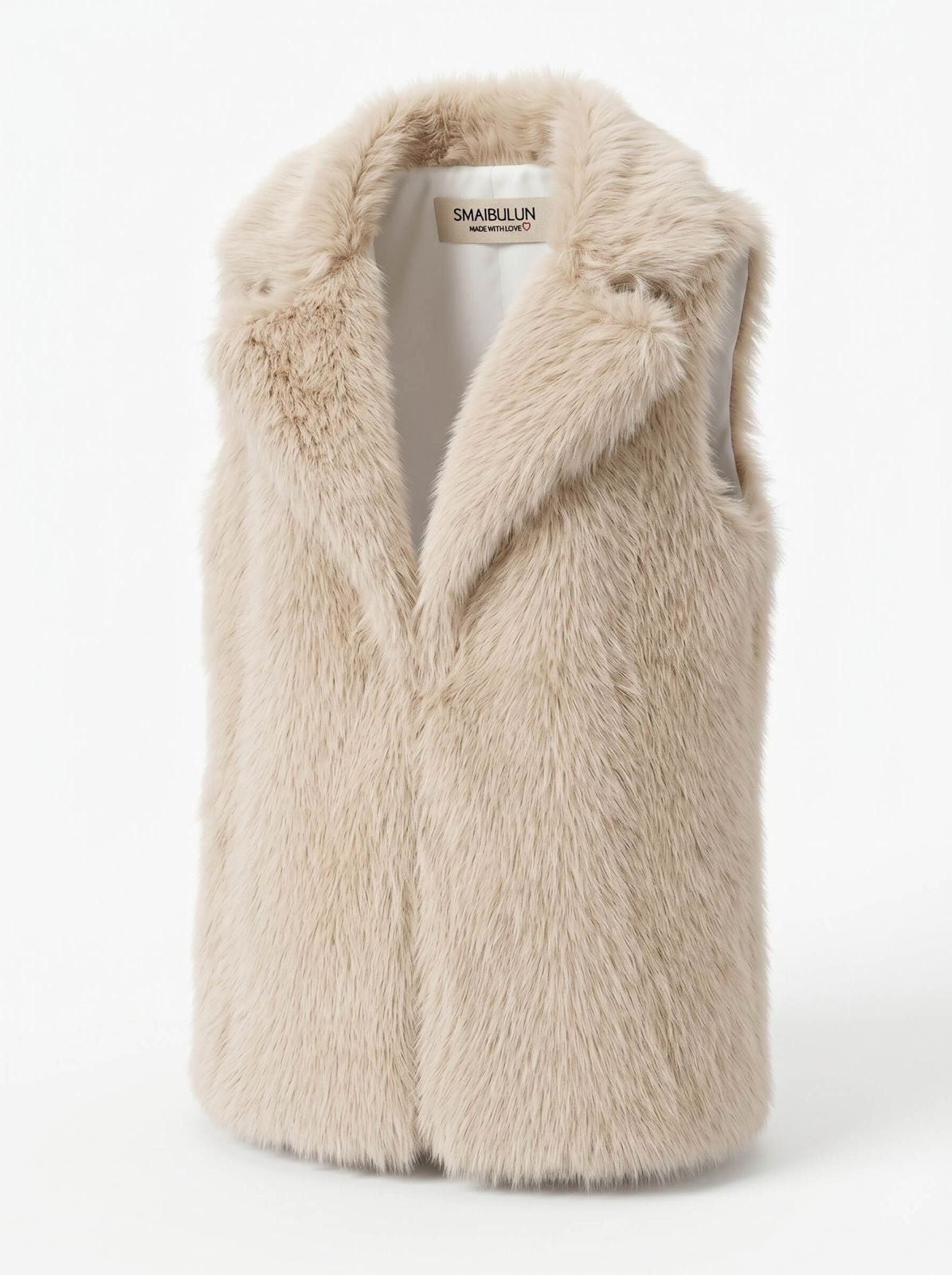 Chantell Faux Fur Vest Beige