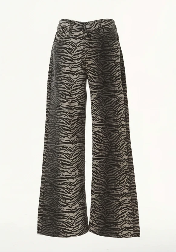 Moment in Y2K Zebra Flare Jeans