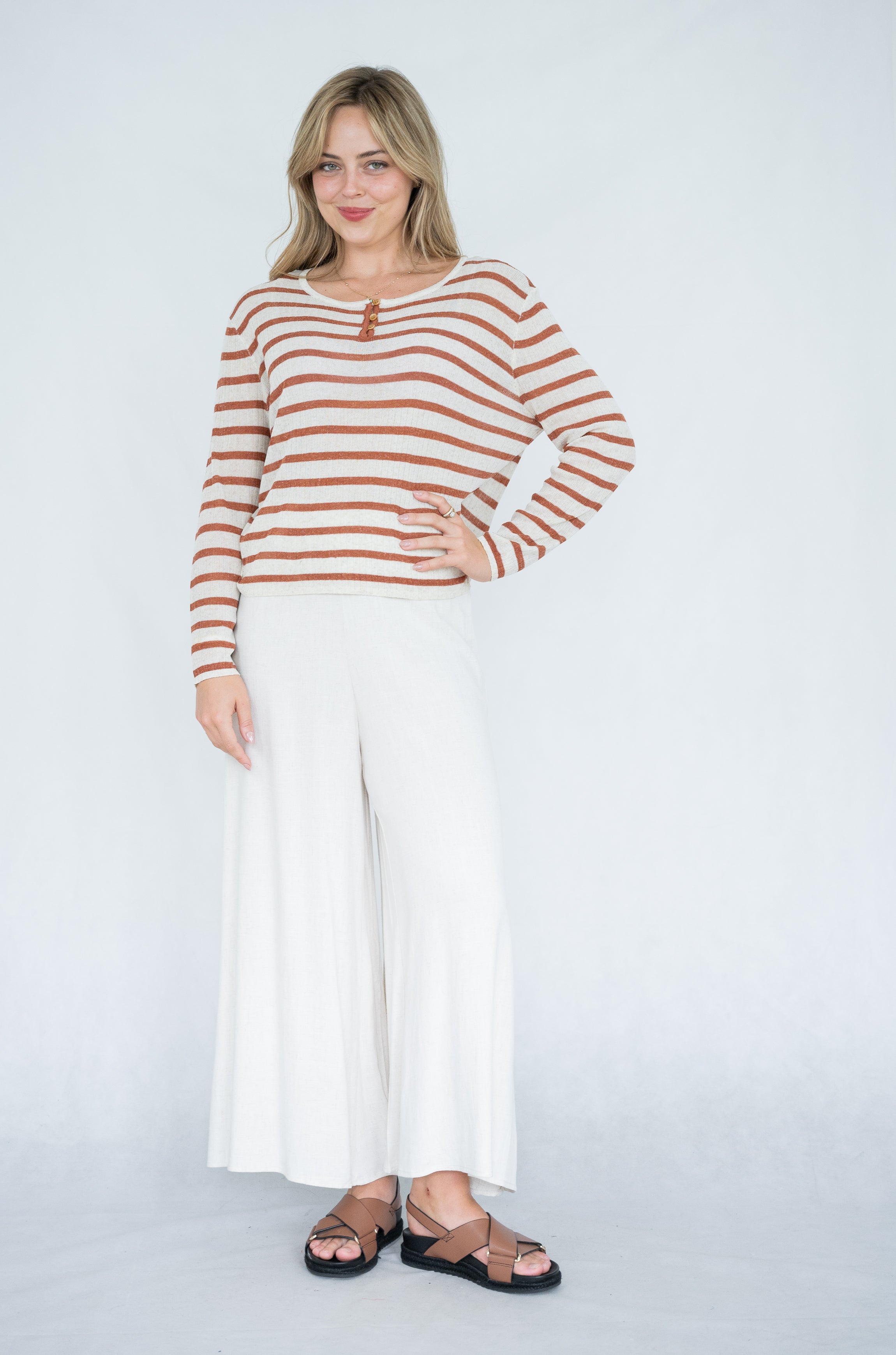 Pip Stripe Knit Tan