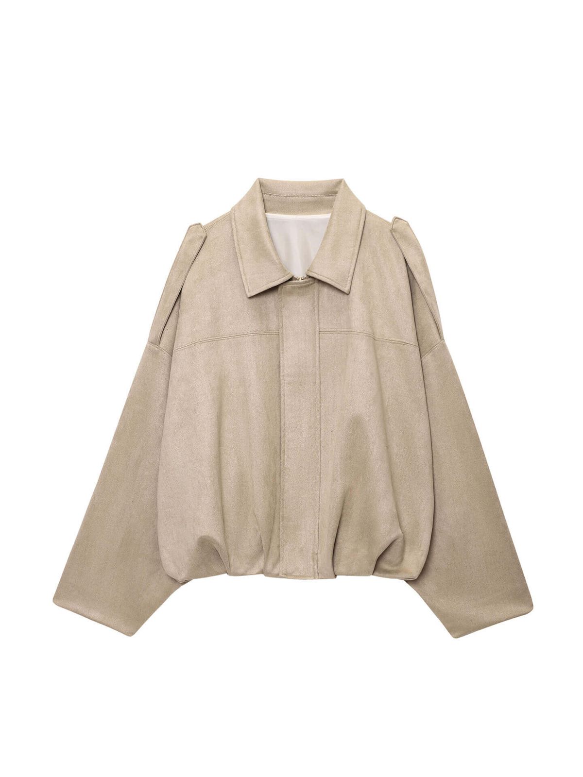 Juni Suede Bomber Jacket Beige