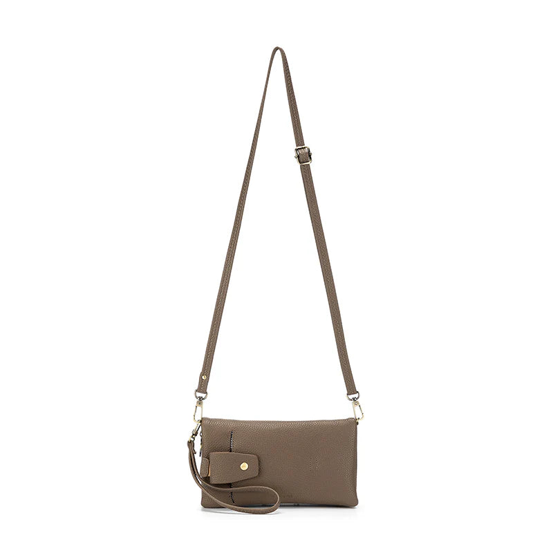 Sky Dark Taupe Crossbody Phone Wallet