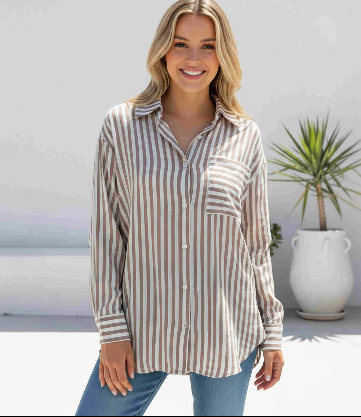 Portabello Mocha Stripe Shirt