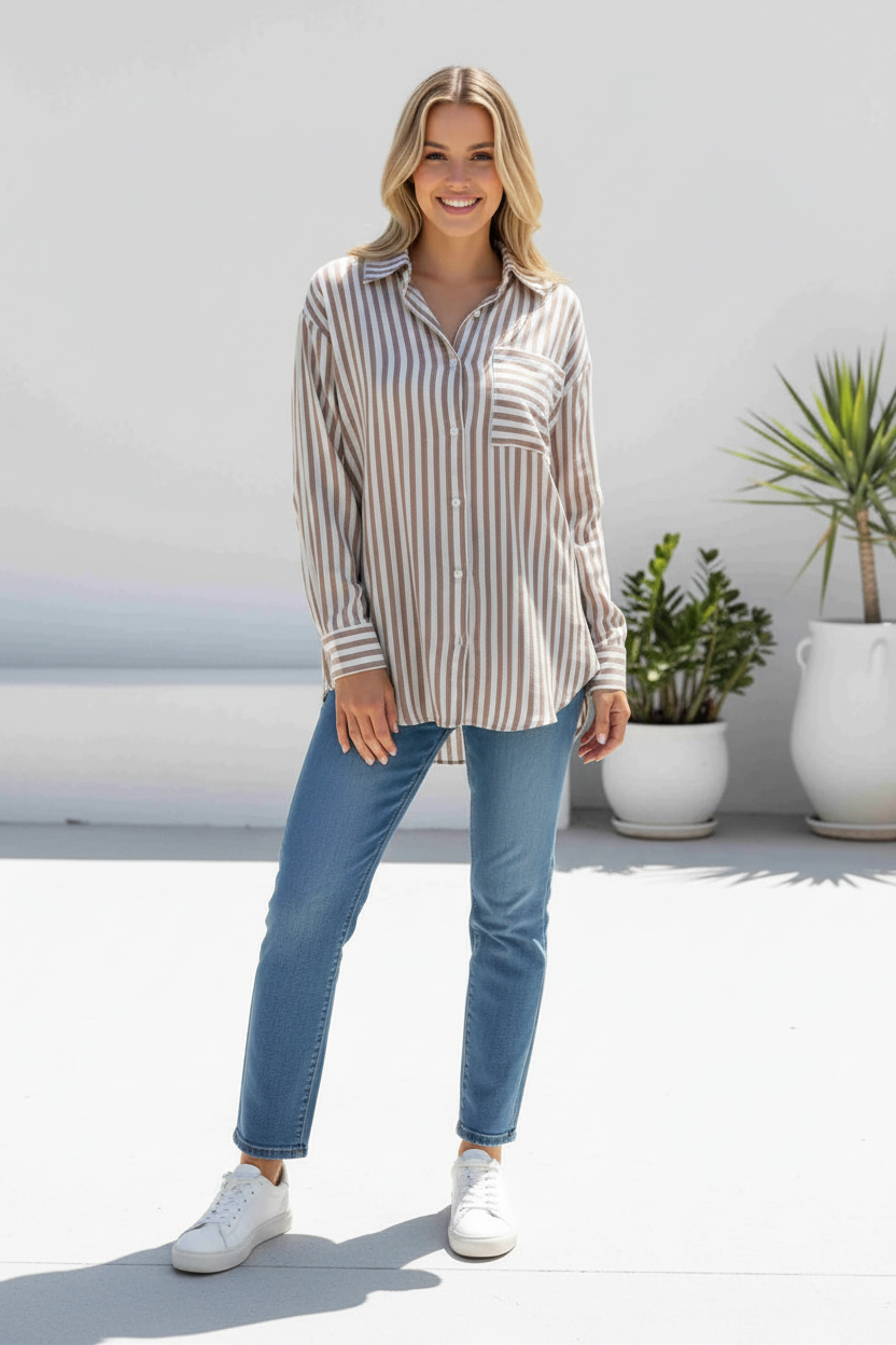 Portabello Mocha Stripe Shirt